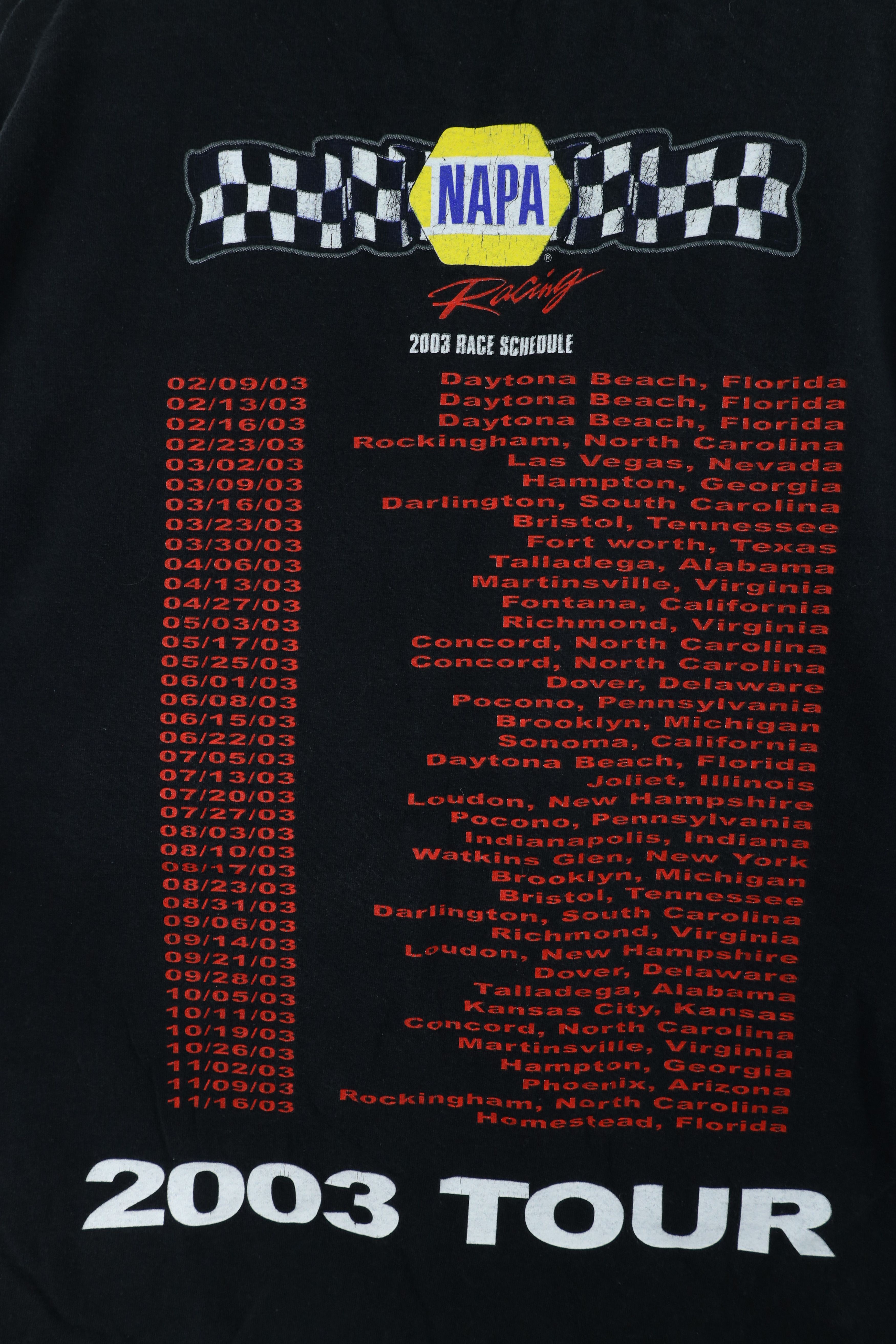 Vintage Vintage Y2K 2003 NASCAR Out NAPA Racing Tour T-Shirt Black Size US XL / EU 56 / 4 - 9 Thumbnail