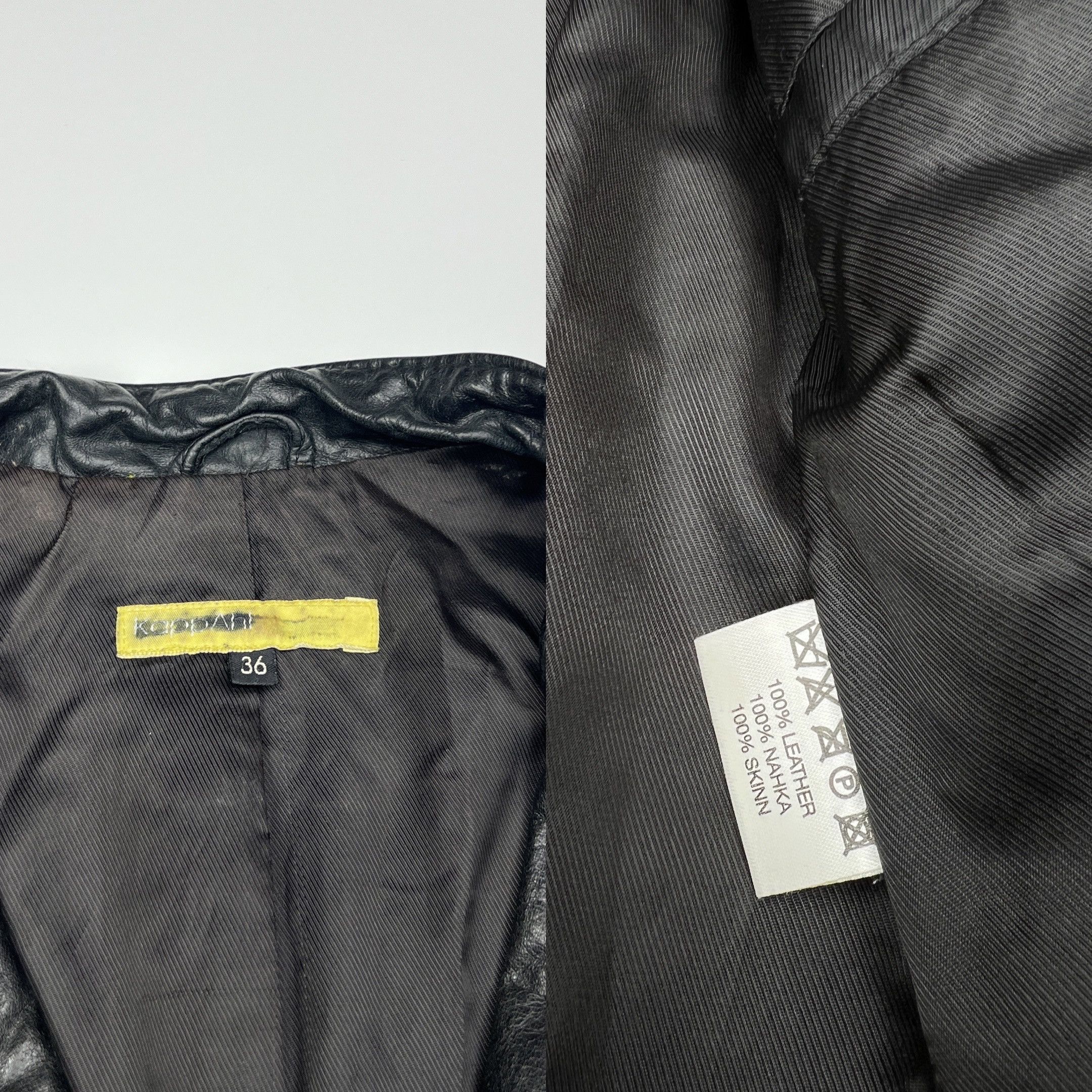 Vintage Vintage Y2K Avant Garde Black Leather Biker Jacket Size S / US 4 / IT 40 - 10 Thumbnail