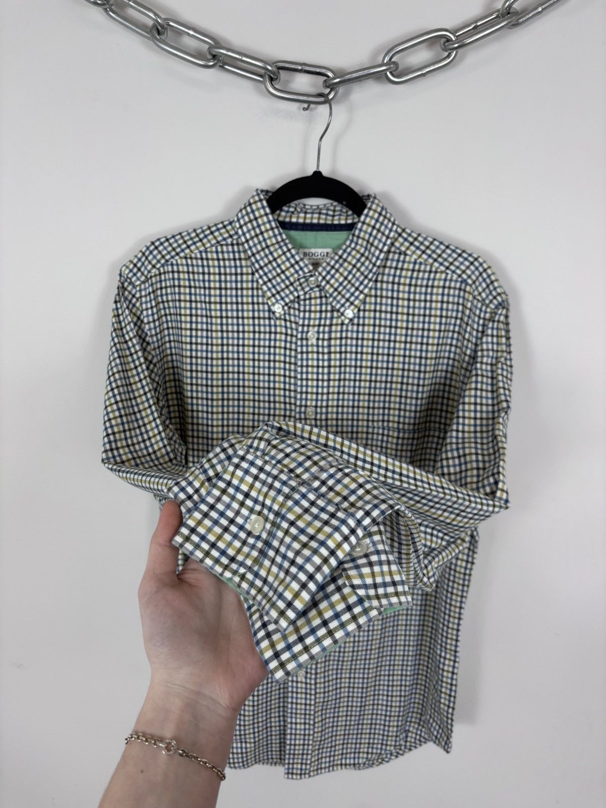 Boggi Boggi Milano BM39 Men’s Tattersall Check Button Up Shirt Size US L / EU 52-54 / 3 - 7 Thumbnail