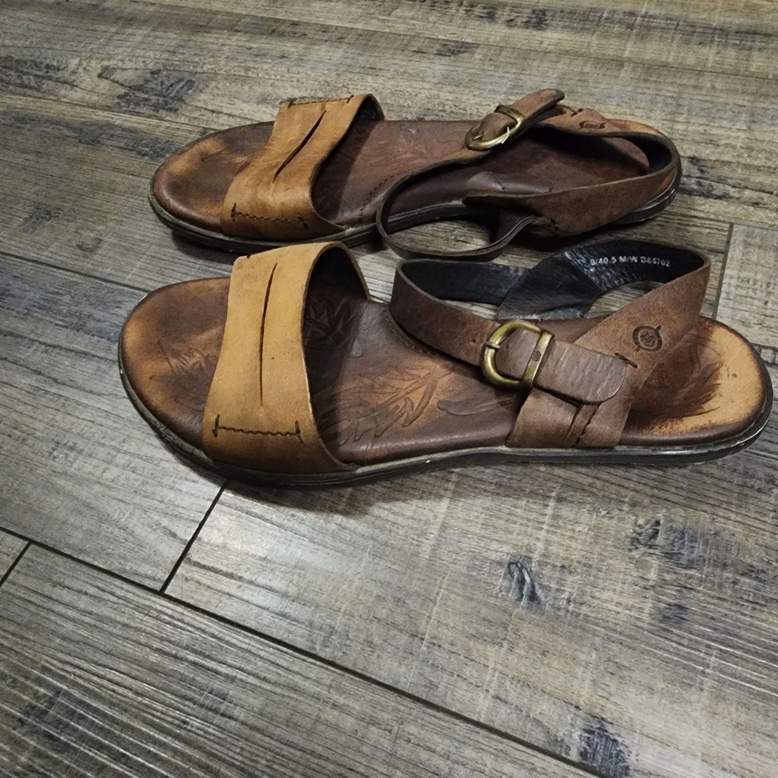 Born Women's BORN ebb Camel Tan Brown Leather sandals Size 9 Size US 9 / IT 39 - 3 Thumbnail