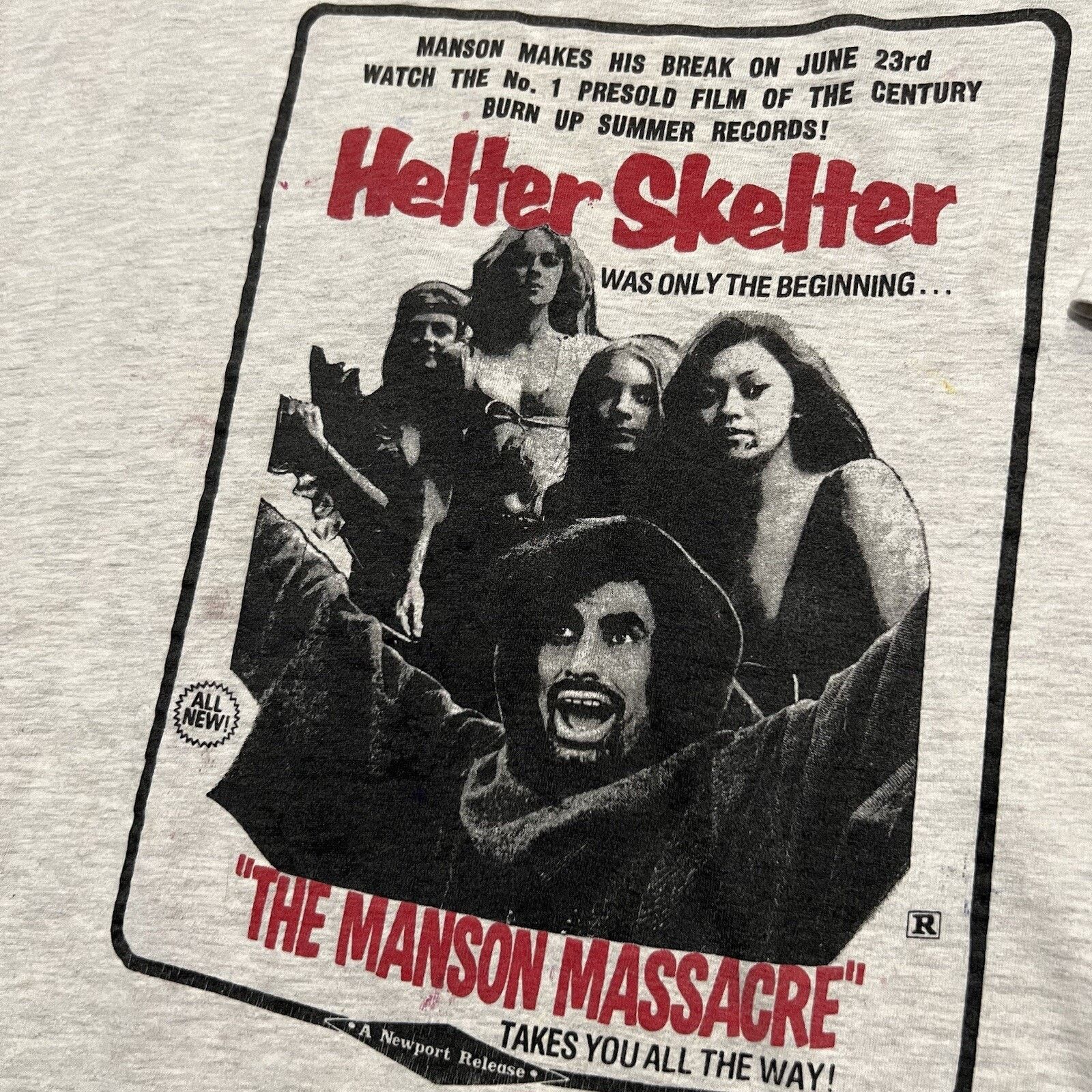 Hanes VTG Helter Skelter Charles Manson 90s Horror Movie Rare Tee Size US XL / EU 56 / 4 - 4 Thumbnail