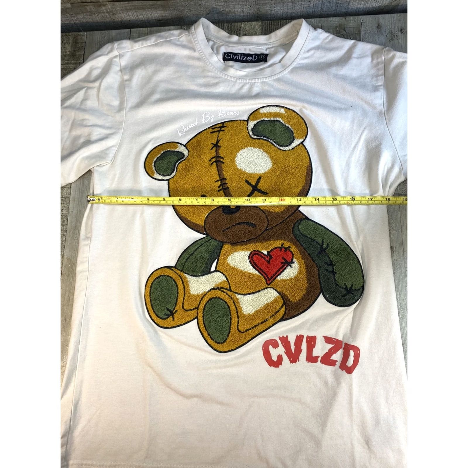 Vintage CVLZD Bear Shirt Men T-Shirt Ivory M Size US M / EU 48-50 / 2 - 4 Thumbnail