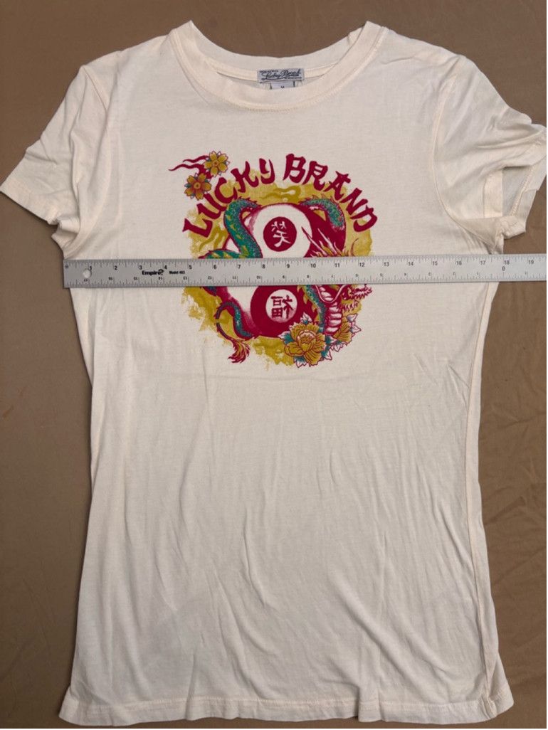 Lucky Brand Women's Lucky Brand T-shirt Size M White Dragon Graphic Size L / US 10 / IT 46 - 3 Thumbnail