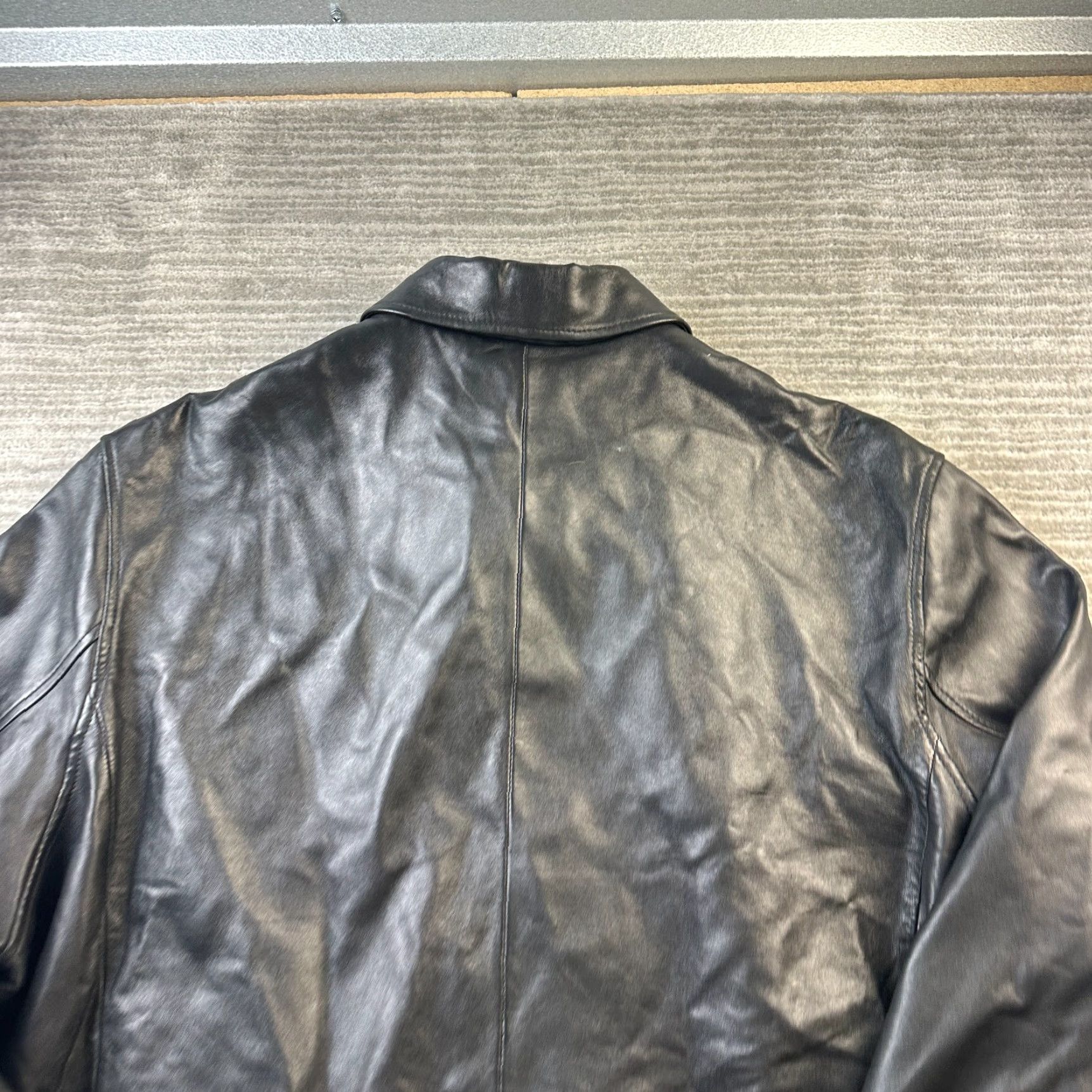 Brooks Brothers Brooks Brothers Jacket Mens 2XL Black Leather Full Zip Bomber Hoodie? Size US XXL / EU 58 / 5 - 6 Thumbnail