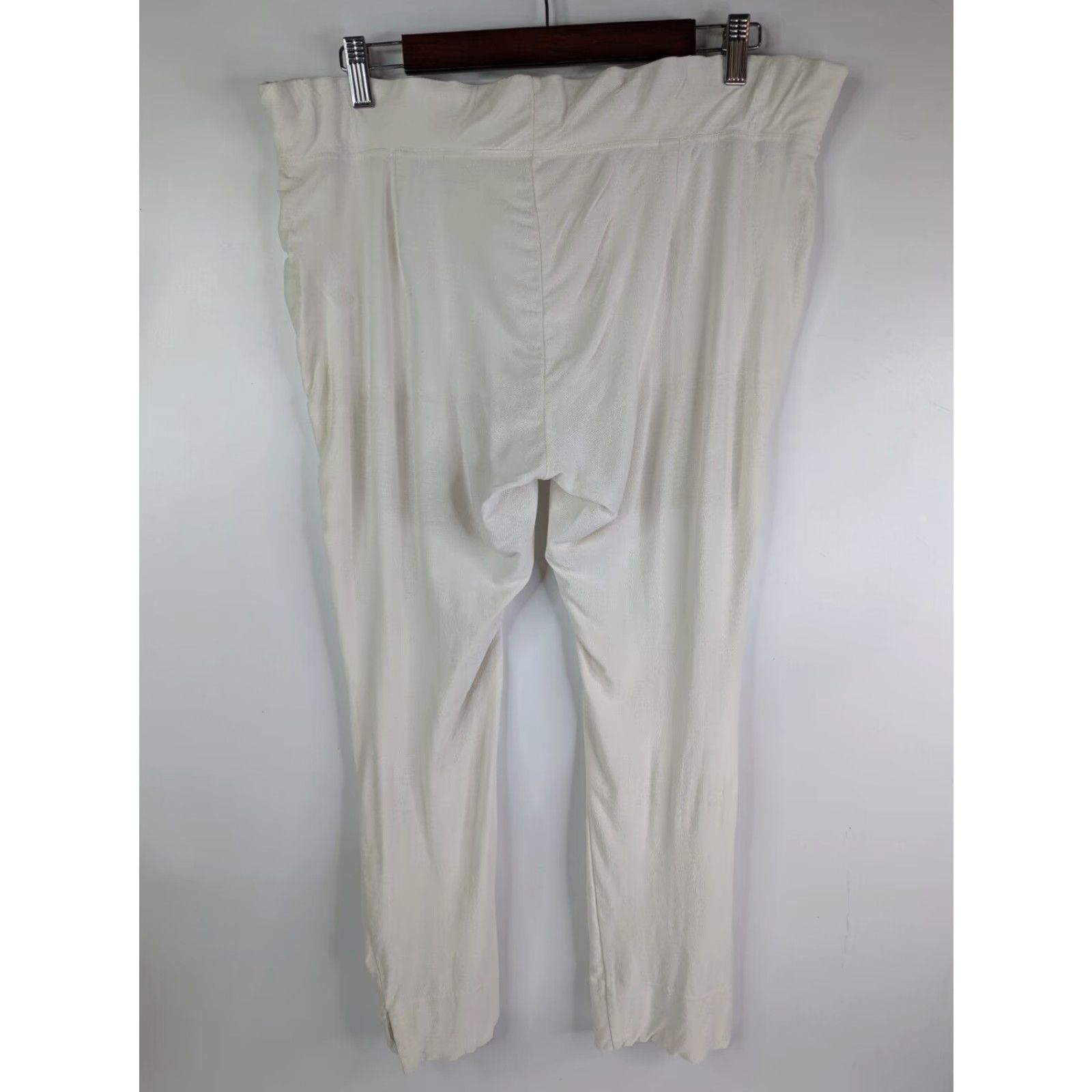 Eileen Fisher EILEEN FISHER Capri Pants Petite Small Stretch Crepe Straight Leg White USA Size 28" / US 6 / IT 42 - 4 Thumbnail