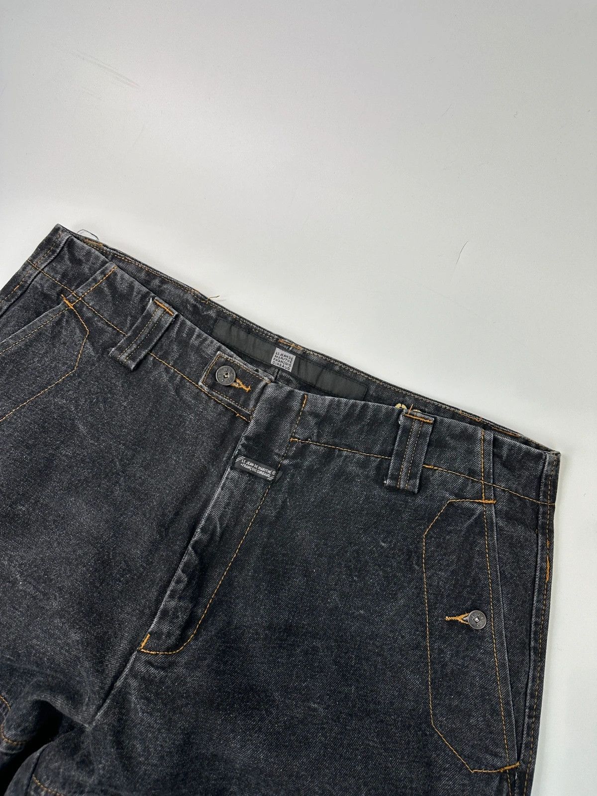 Marithe + Francois Girbaud Marithé + François Black & Blue Baggy Velcro Denim Pants Size US 36 / EU 52 - 2 Thumbnail