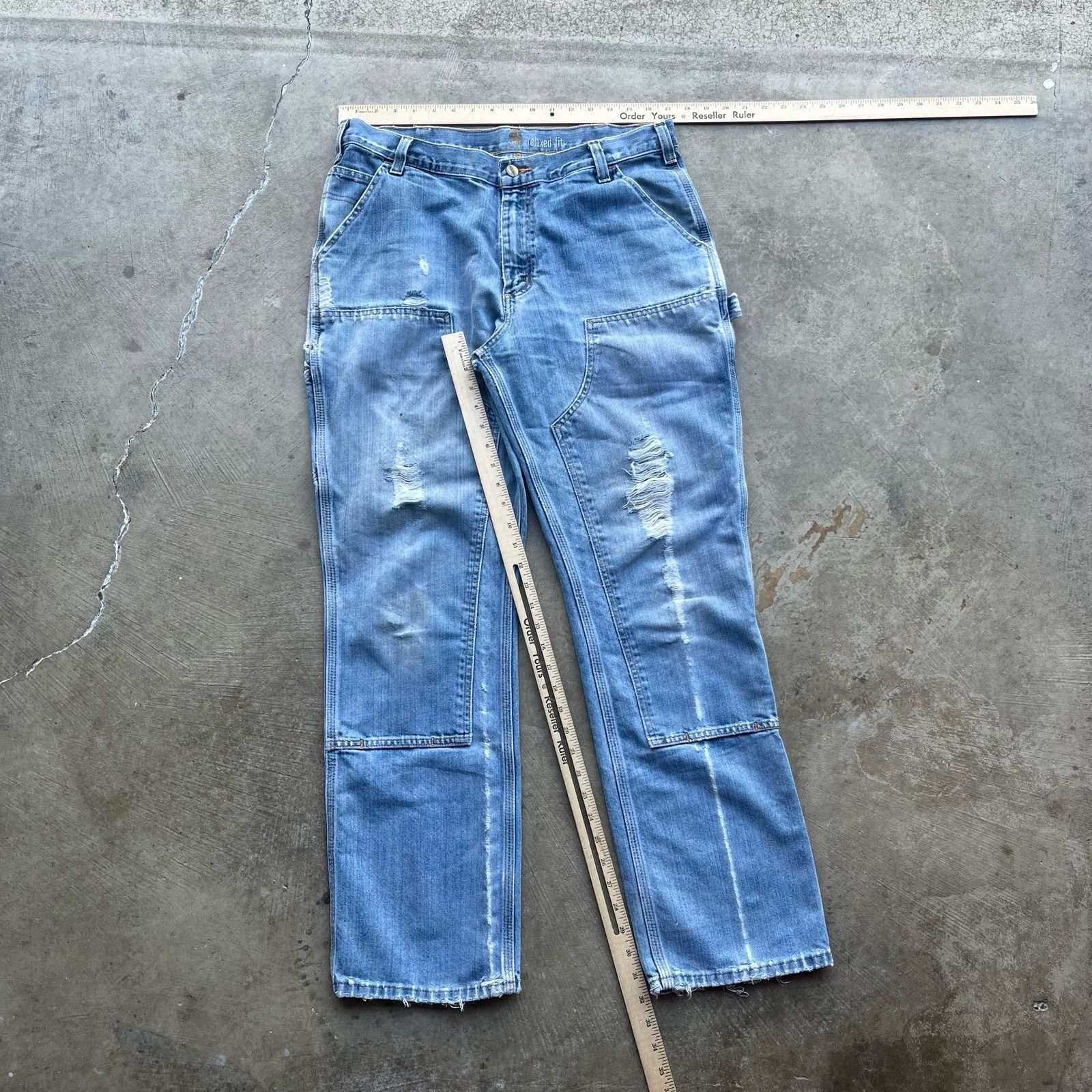 Vintage VINTAGE CARHARTT DOUBLE KNEE JEANS BAGGY 36X32 LOOSE FIT Size US 36 / EU 52 - 6 Thumbnail