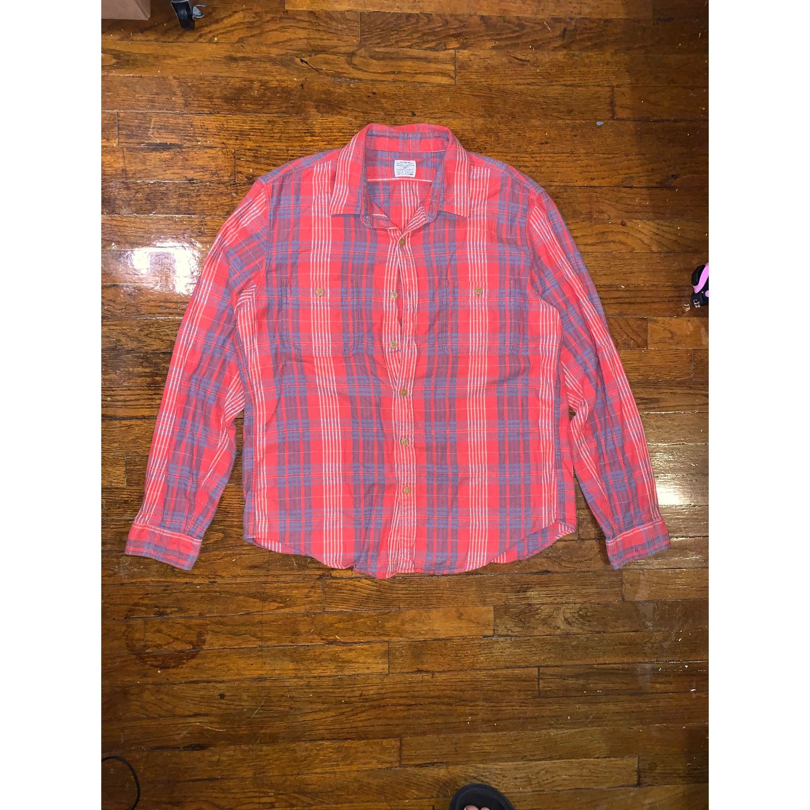 J.Crew J.Crew Red Blue Plaid Flannel Shirt XL Slim Fit Cotton Size US XL / EU 56 / 4 - 1 Thumbnail