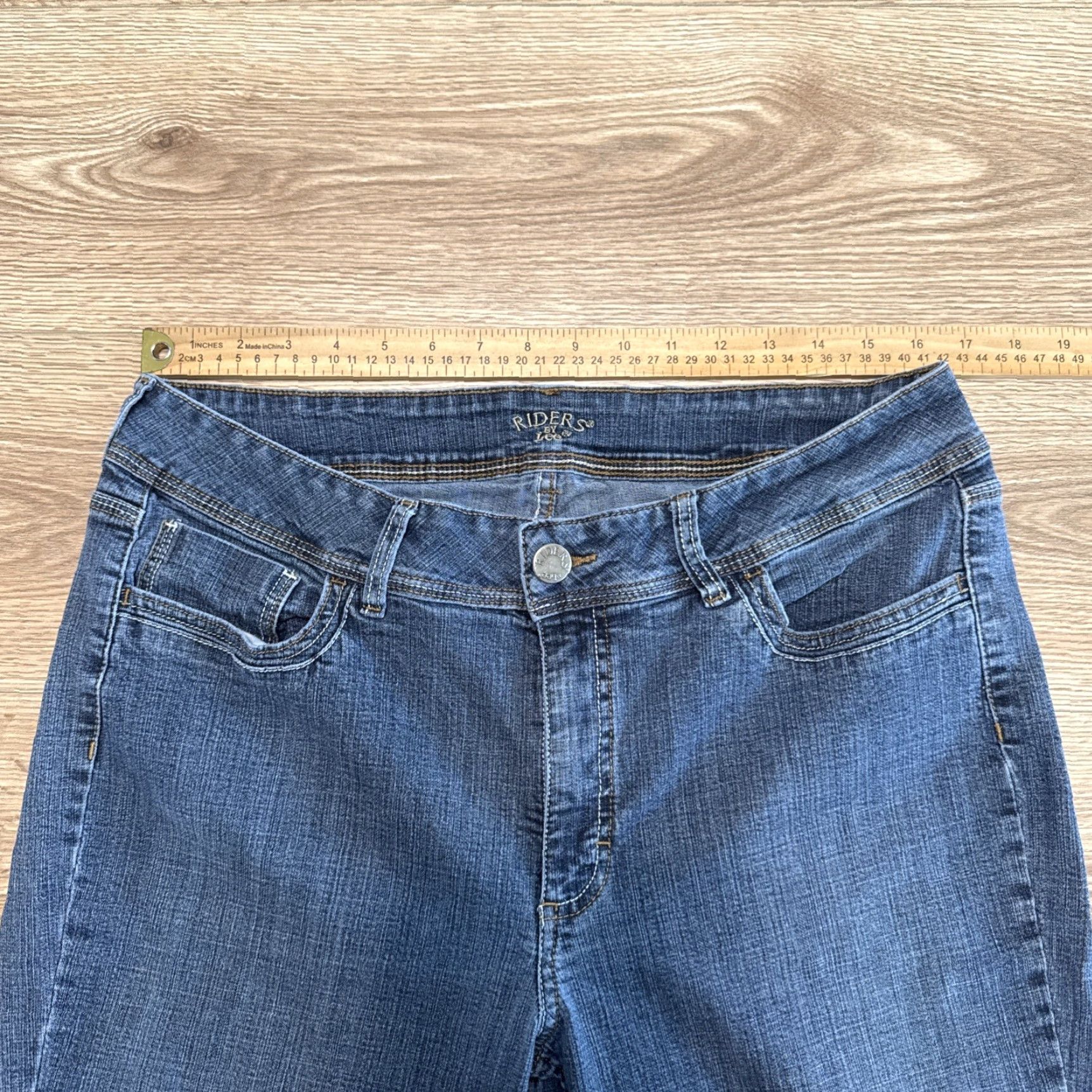 Lee VINTAGE Lee Women Jeans Bootcut Midrise 16M Blue Denim Pants Size 38" / US 16 / IT 52 - 3 Thumbnail