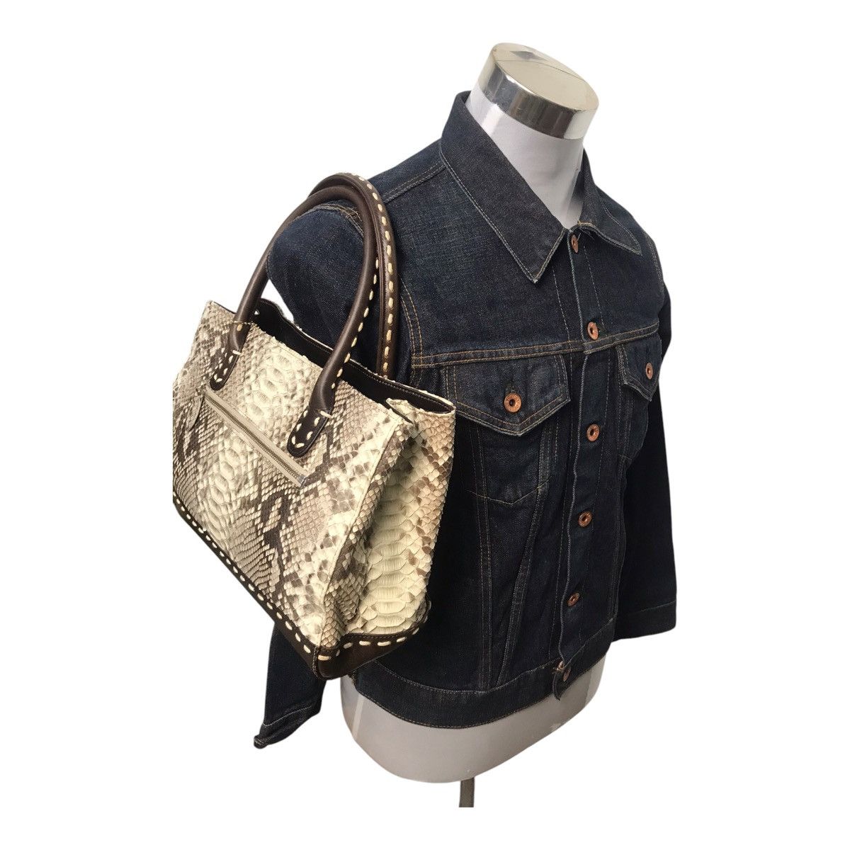 Handmade × Hysteric Glamour × Japanese Brand Thorough Brace python Skin Handbag Size ONE SIZE - 2 Thumbnail