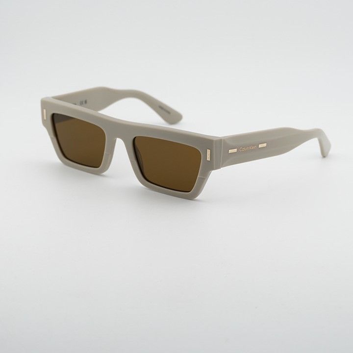 Calvin Klein Calvin Klein CK25510S 209 Unisex Sunglasses Beige Rectangle Size ONE SIZE - 3 Thumbnail