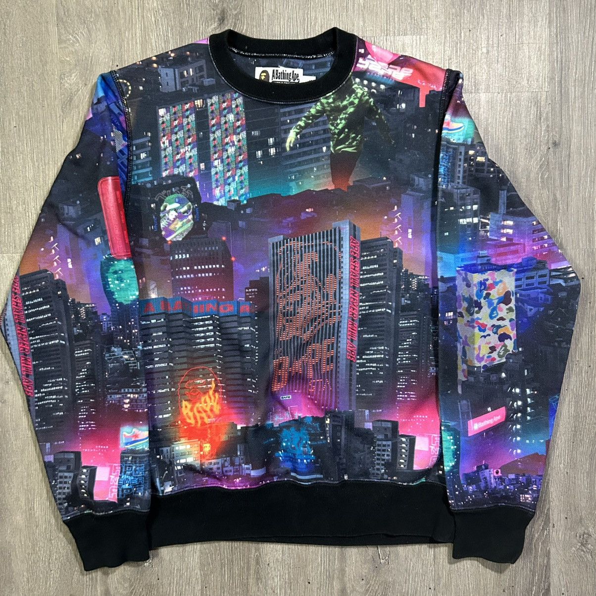 Bape BAPE Neon Tokyo Crewneck Sweatshirt Size US S / EU 44-46 / 1 - 1 Thumbnail