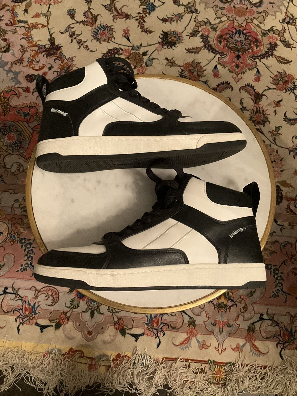 H&M H&M Black and White High Top Sneakers Size US 10.5 / EU 43-44 - 3 Thumbnail