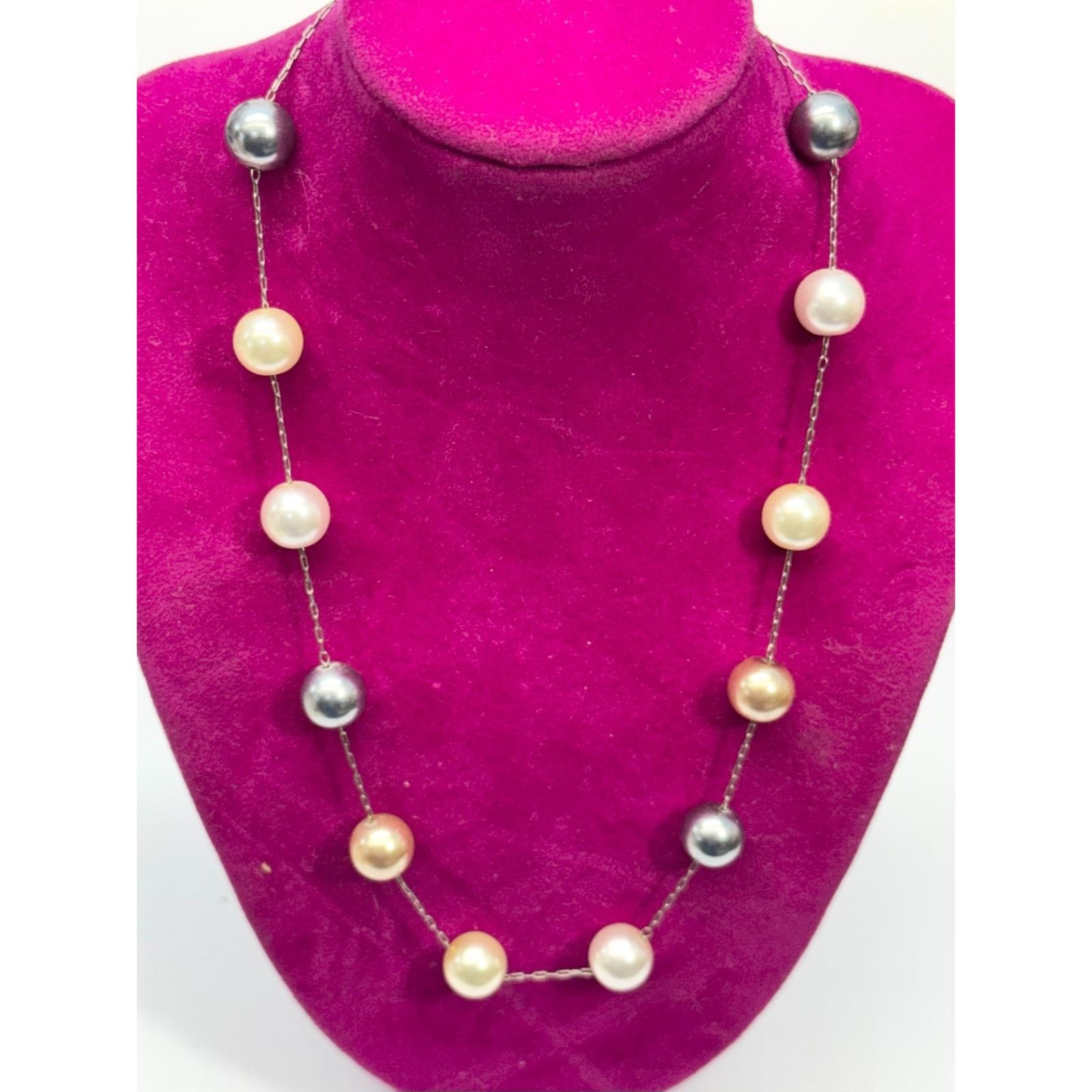 Other Kissaka silver chain faux pearl beaded collar necklace Size ONE SIZE - 1 Thumbnail