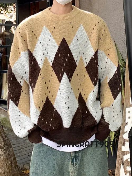 Other Kimijima x Saori Argyle Graphic Knit Sweater Size US M / EU 48-50 / 2 - 1 Thumbnail
