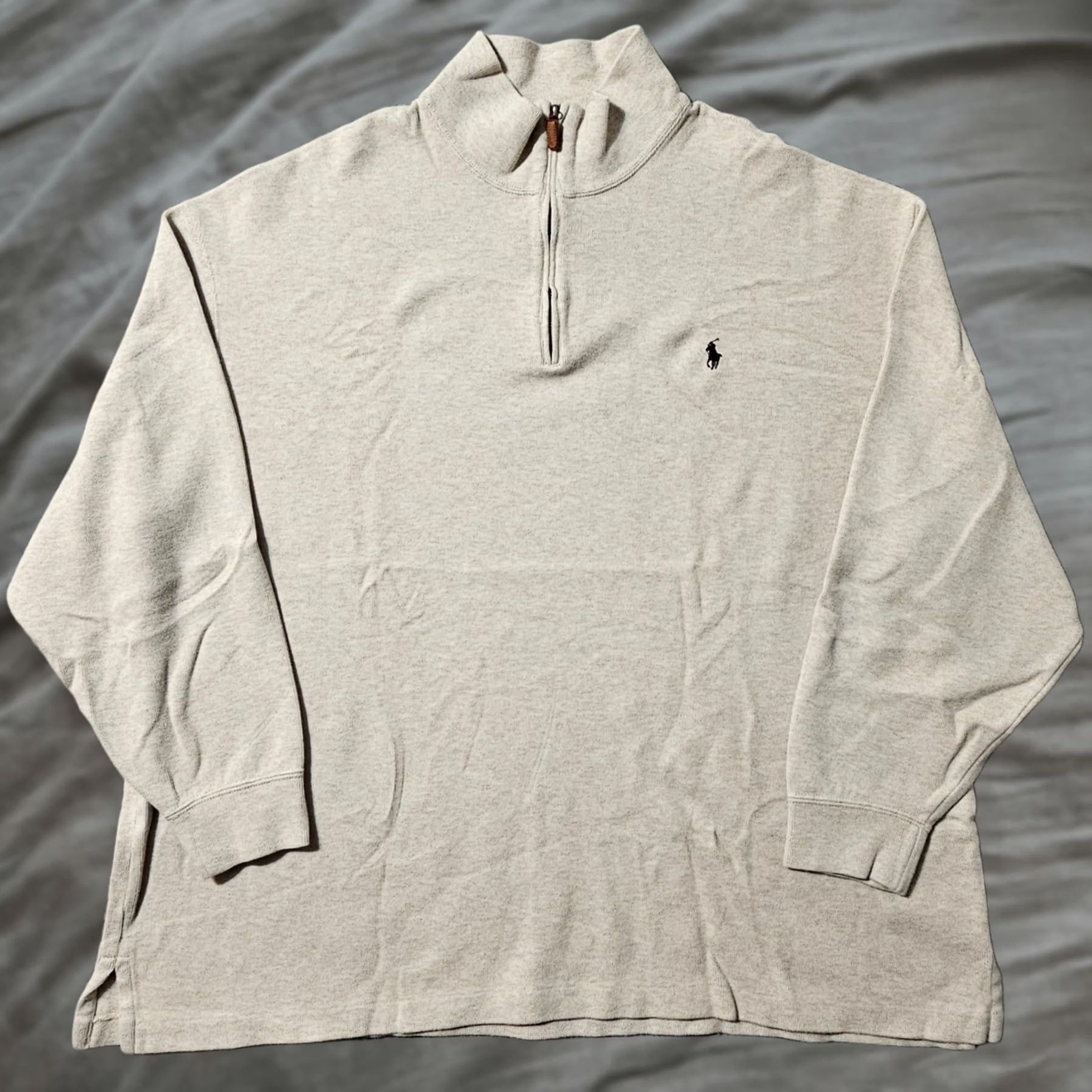 Polo Ralph Lauren Polo Ralph Lauren Sweater Mens Big 2X Cream Zip 2XB Pullover Pony Logo Quarter Size US XXL / EU 58 / 5 - 1 Thumbnail