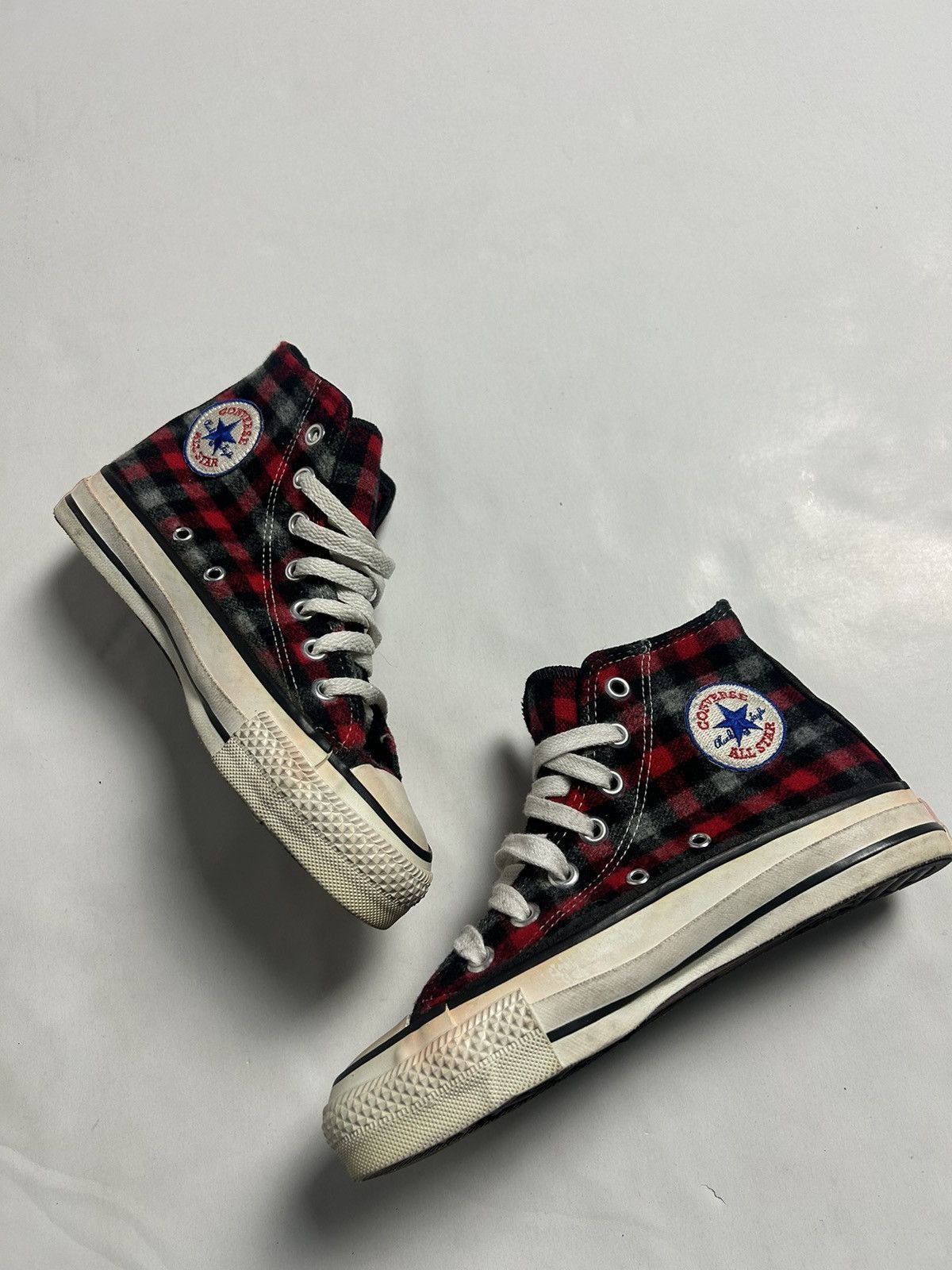 Converse × Vintage Vintage 80/90’s Converse Wool Plaid Chuck Taylor Size US 5 / IT 35 - 2 Thumbnail