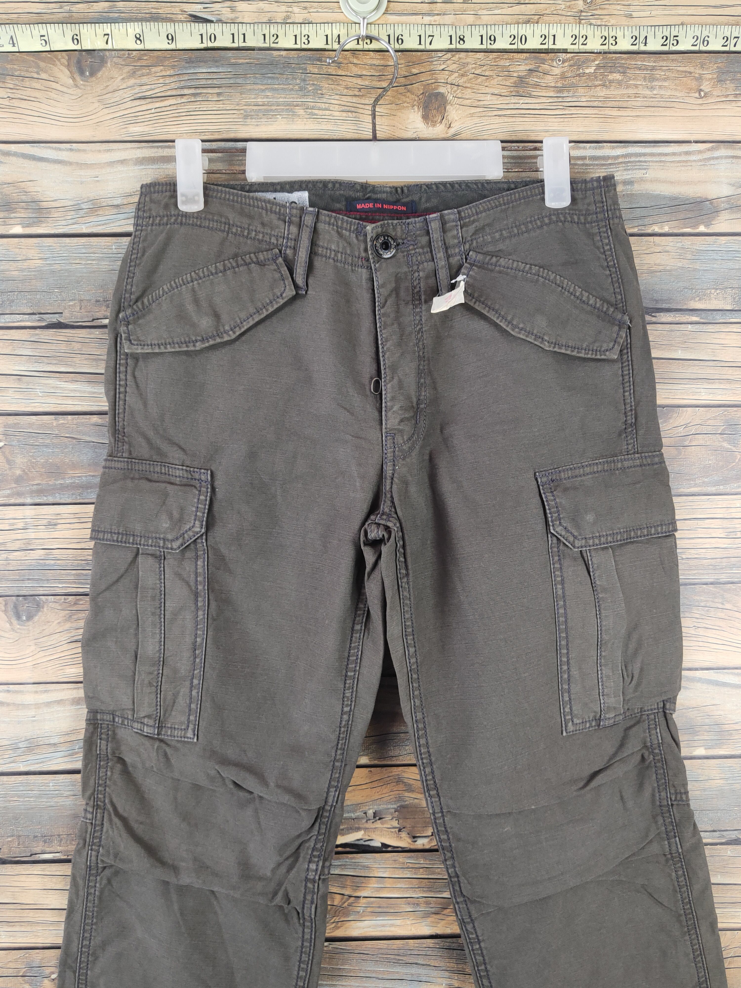 Surplus Research DL Surplus-Blue Way Olive Multipocket Cargo Pants #452 Size US 29 - 2 Thumbnail