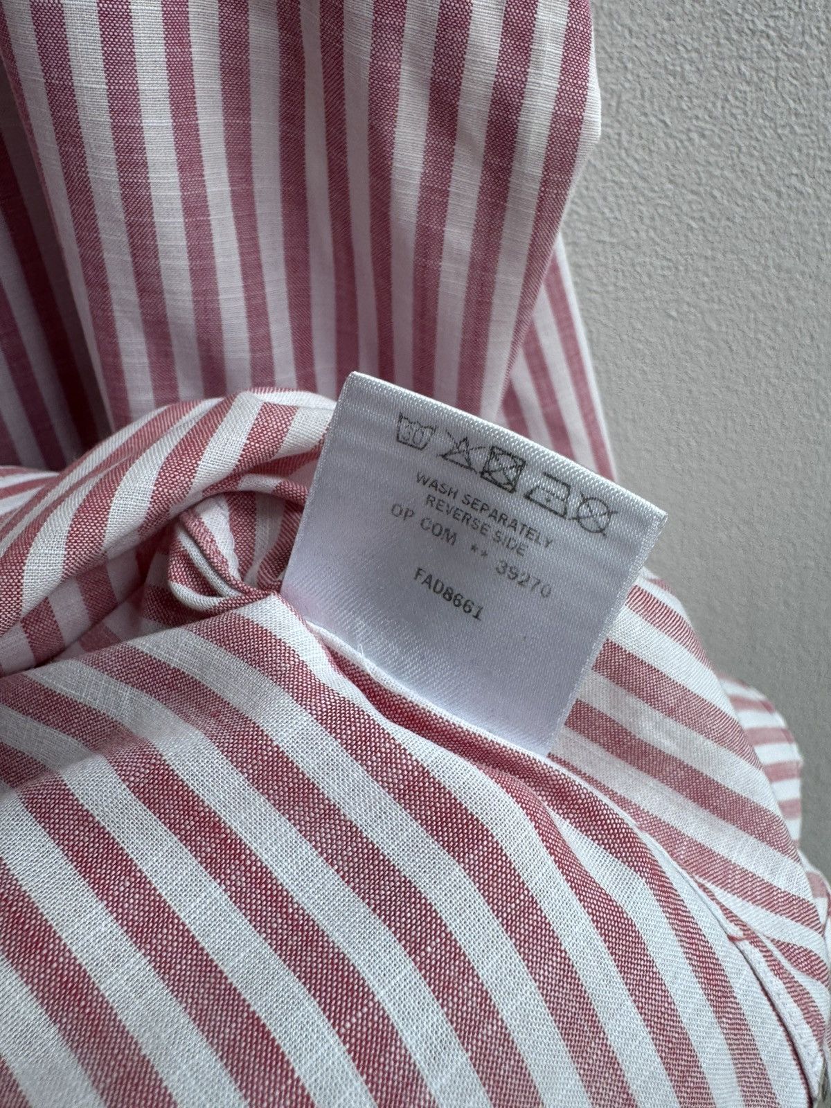 Loro Piana Loro Piana Striped Cotton Button Up Shirt Long Sleeve Pink Size US XXL / EU 58 / 5 - 20 Thumbnail