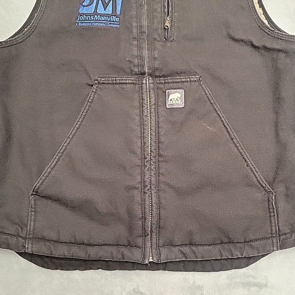 Vintage Berne Vest Mens Large Reg Black Sherpa Lined Duck Canvas Workwear Outdoors Work Size US L / EU 52-54 / 3 - 2 Thumbnail
