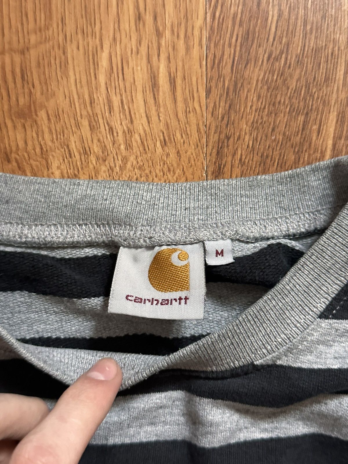 Carhartt Vintage Carhartt WIP Striped Sweatshirt Grey Black Size M Size US M / EU 48-50 / 2 - 4 Thumbnail
