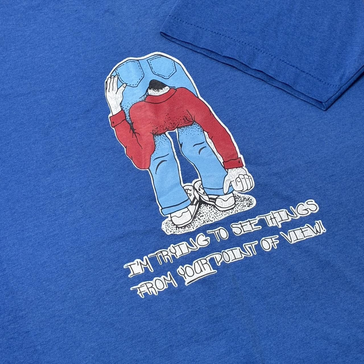 Fruit Of The Loom Vintage "I'm Trying to See..." Blue Funny Tee Size Large Size US L / EU 52-54 / 3 - 3 Thumbnail