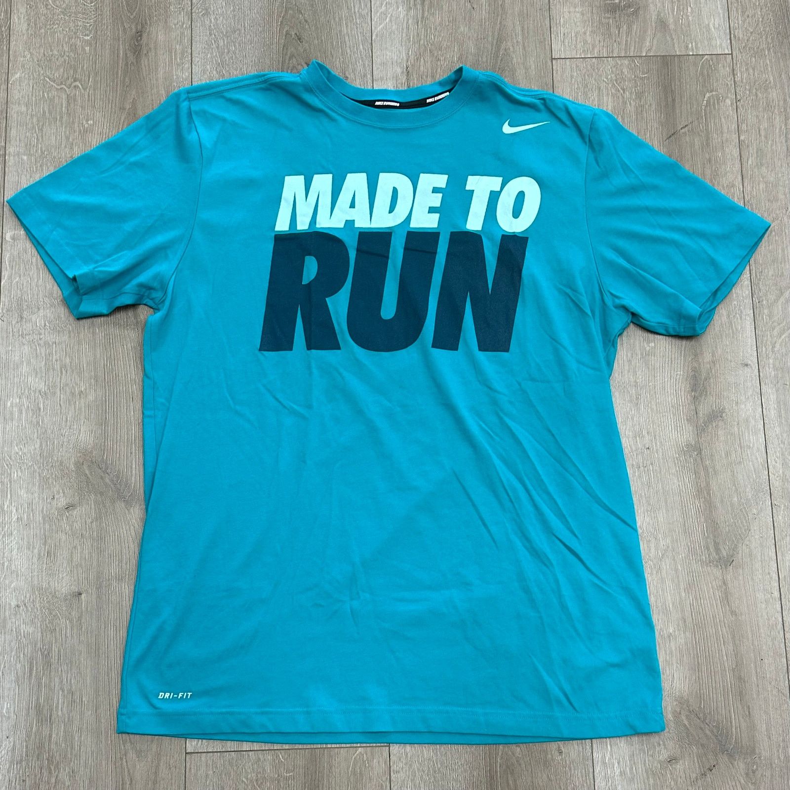 Nike Nike Dri Fit Made To Run Blue Tee T Shirt Size Large L B15 Size US L / EU 52-54 / 3 - 1 Thumbnail