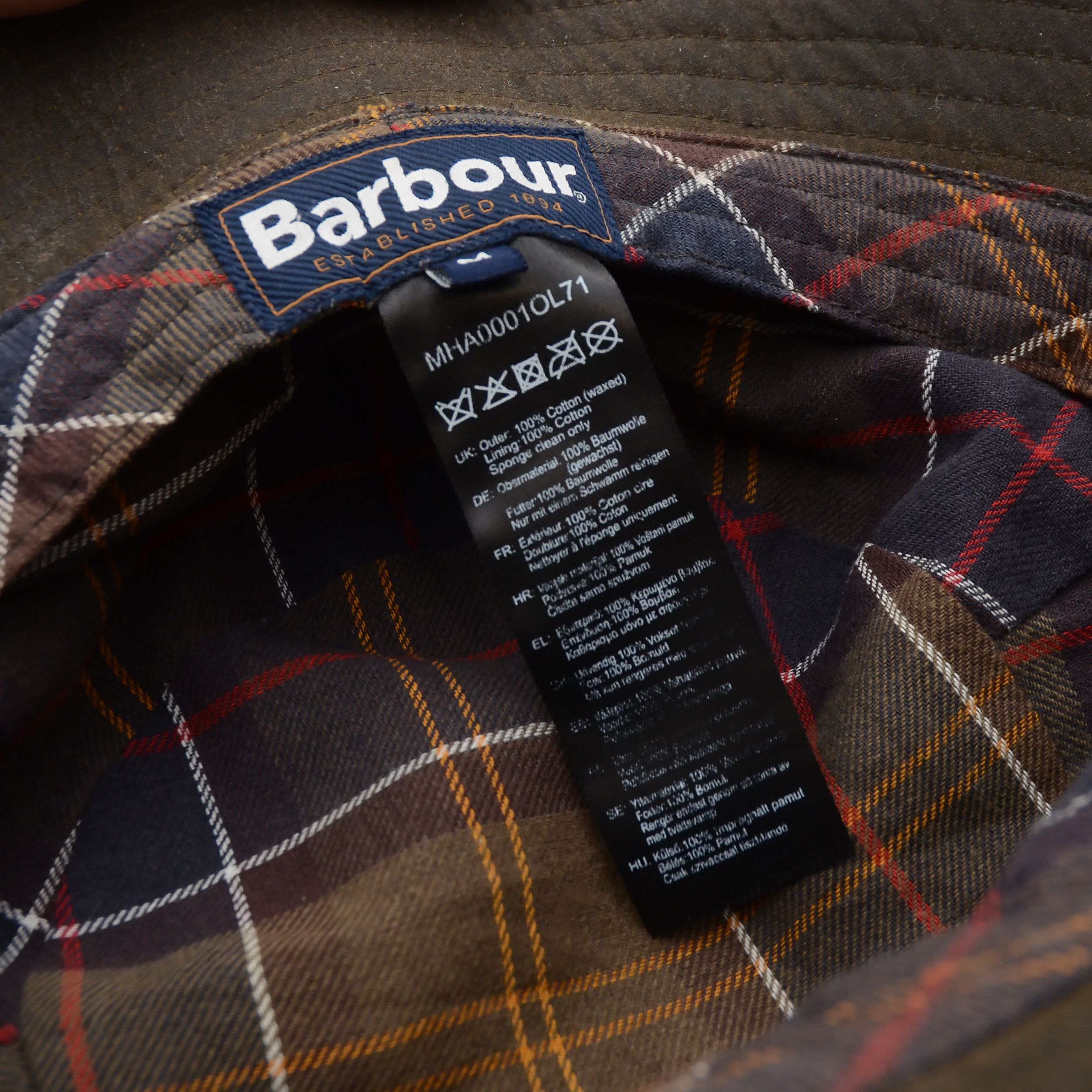 Barbour BARBOUR Waxed Cotton Bucket Hat Khaki Brown Waterproof Size ONE SIZE - 10 Thumbnail