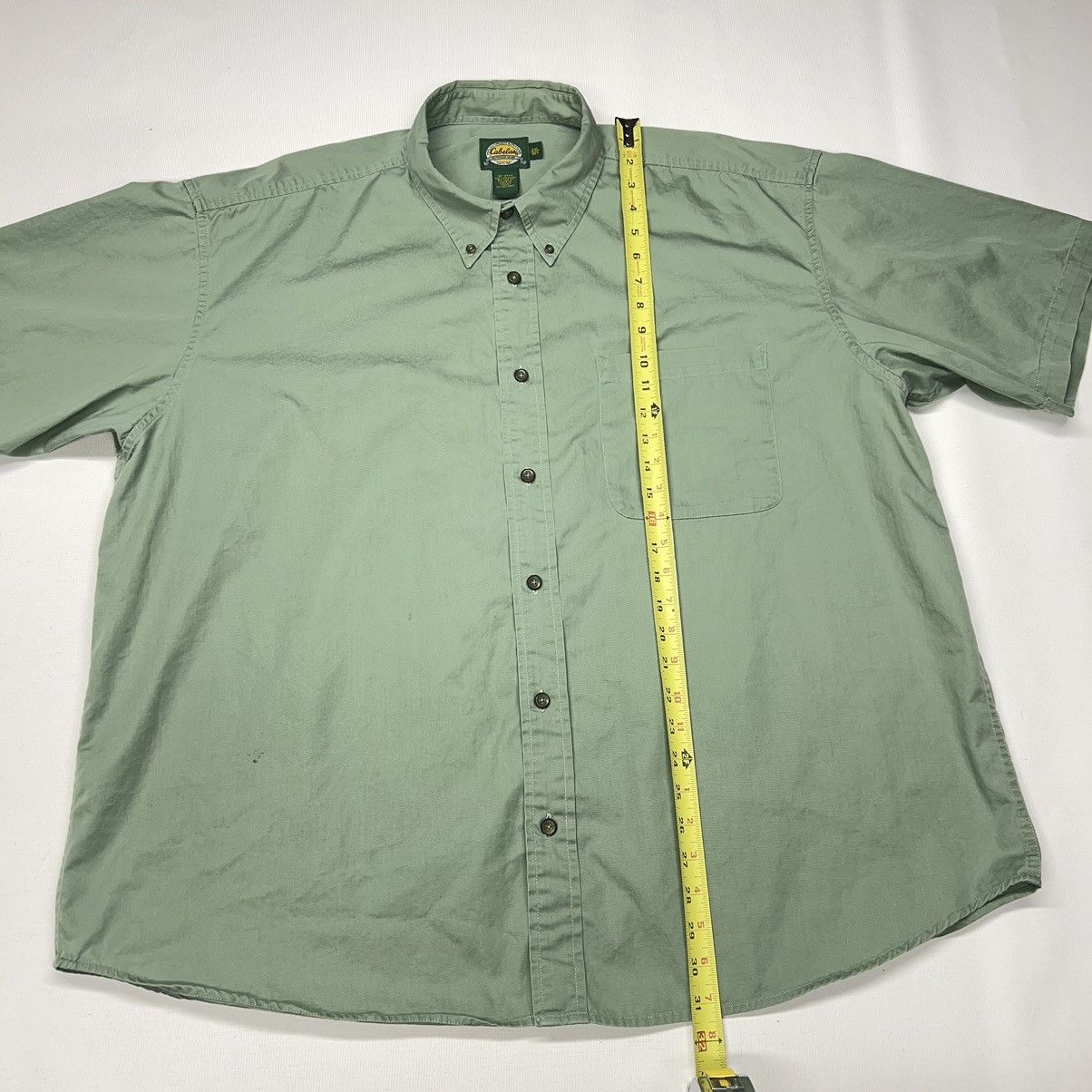 Cabelas Cabelas Button Down Shirt Green Short Sleeve Outdoor Gear Size US XXL / EU 58 / 5 - 17 Thumbnail