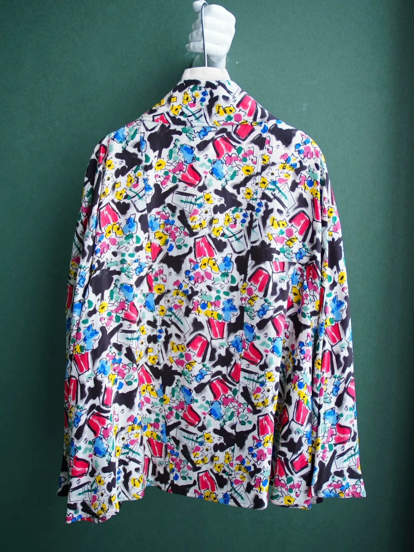 Fendi Fendi 1995 SS Karl Lagerfeld Silk Graffiti Water-Sleeve Size S / US 4 / IT 40 - 7 Thumbnail