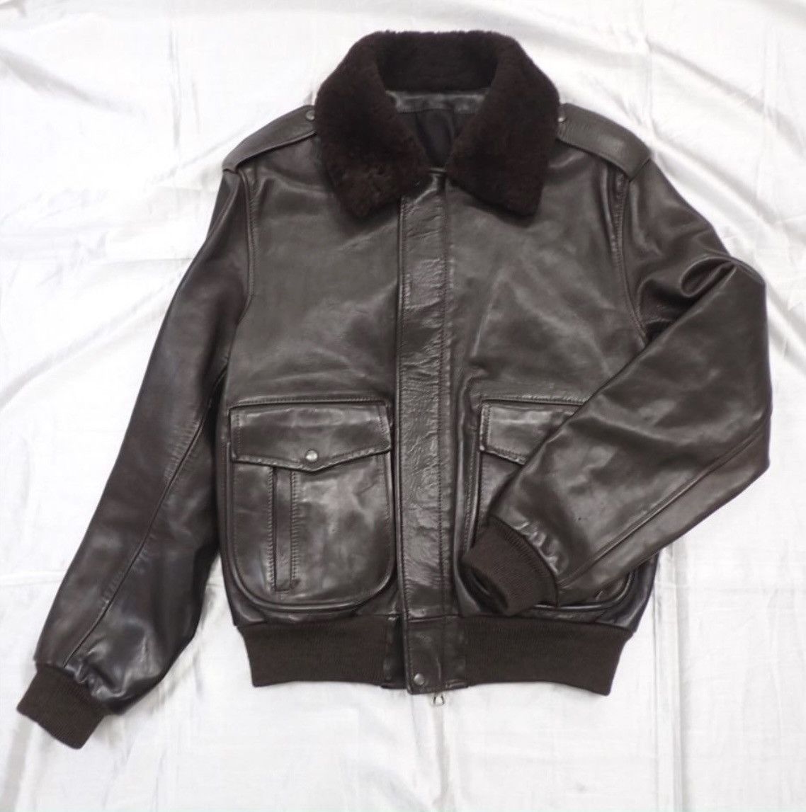 image of Maison Margiela Master Piece Martin Margiela Replica Pilot Jacket Bomber in Brown (Size Medium)