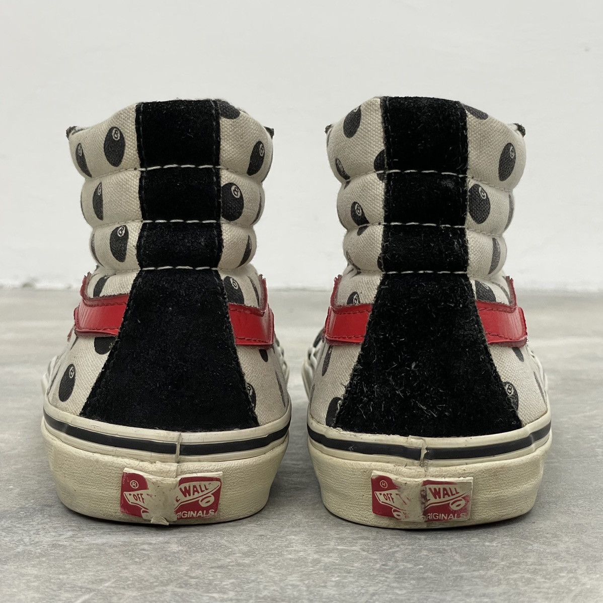Stussy × Vans Stussy x Vans Vault Sk8-Hi LX 8-Ball UK8 US9 White Red Rare Size US 9 / EU 42 - 4 Thumbnail