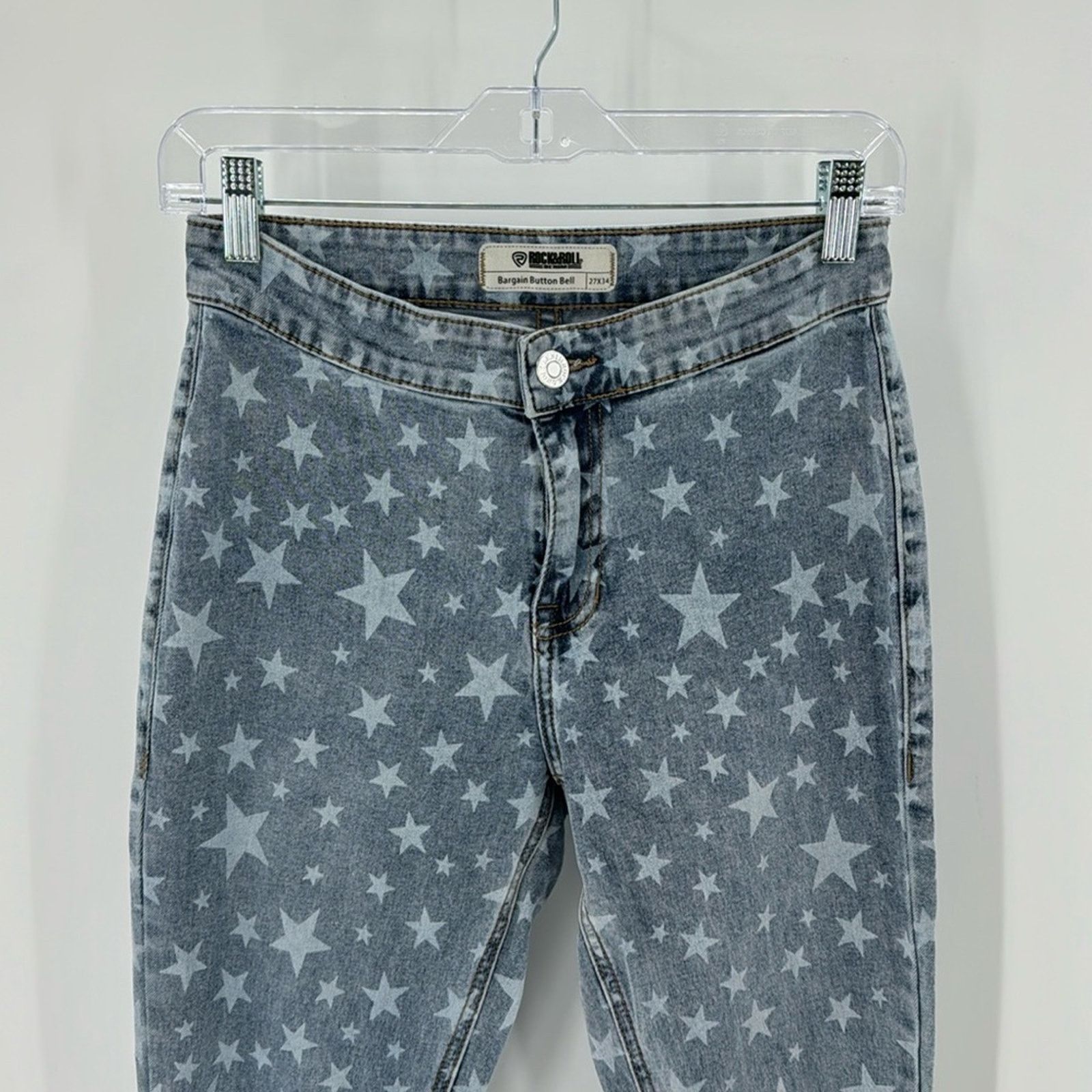 Other Rock & Roll Denim Star High Rise Bell-Bottom Jeans sz 27x34 Size 27" / US 4 / IT 40 - 3 Thumbnail