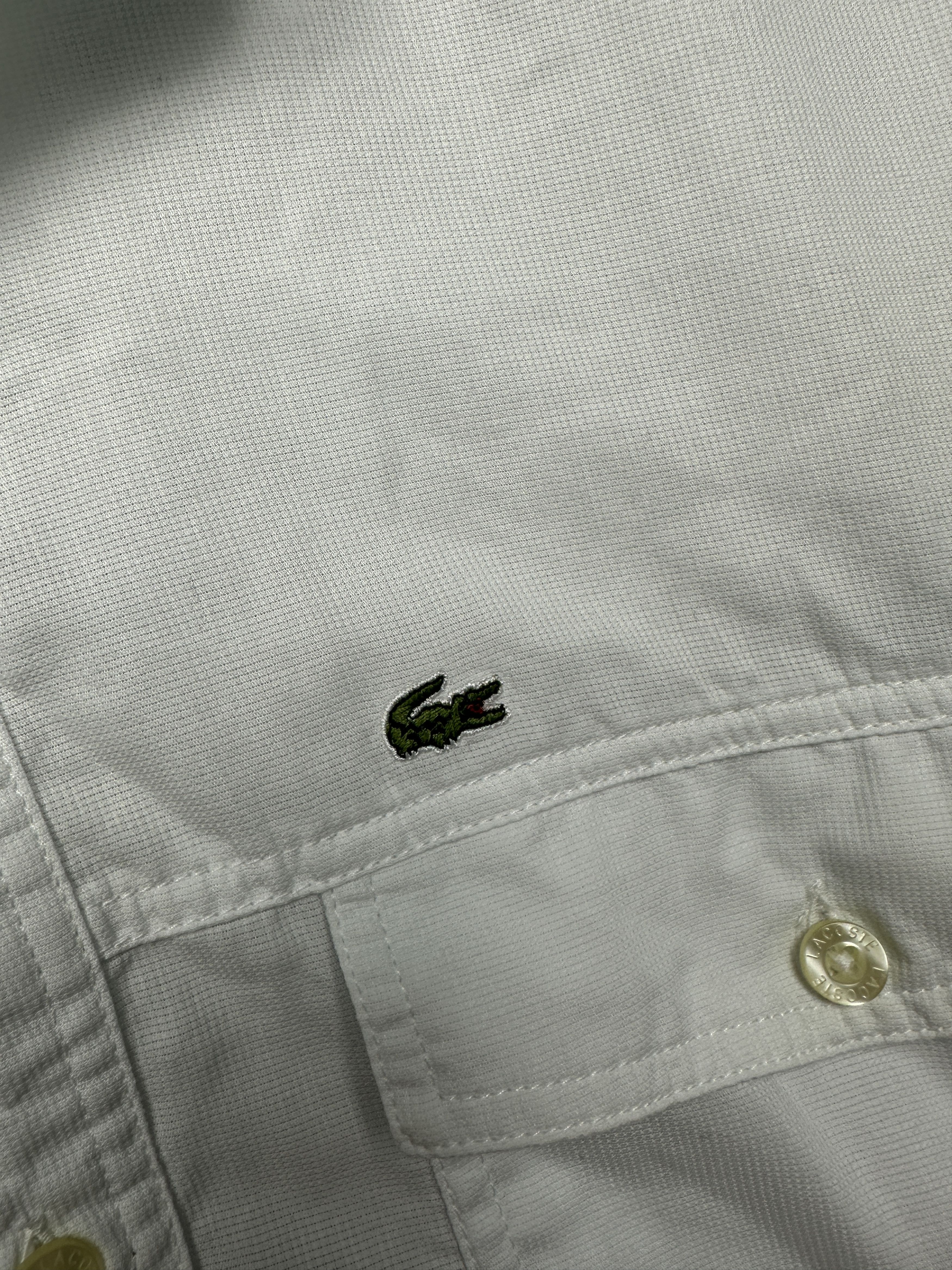 Lacoste × Vintage Lacoste Vintage Short Sleeve White Shirt Size US L / EU 52-54 / 3 - 3 Thumbnail