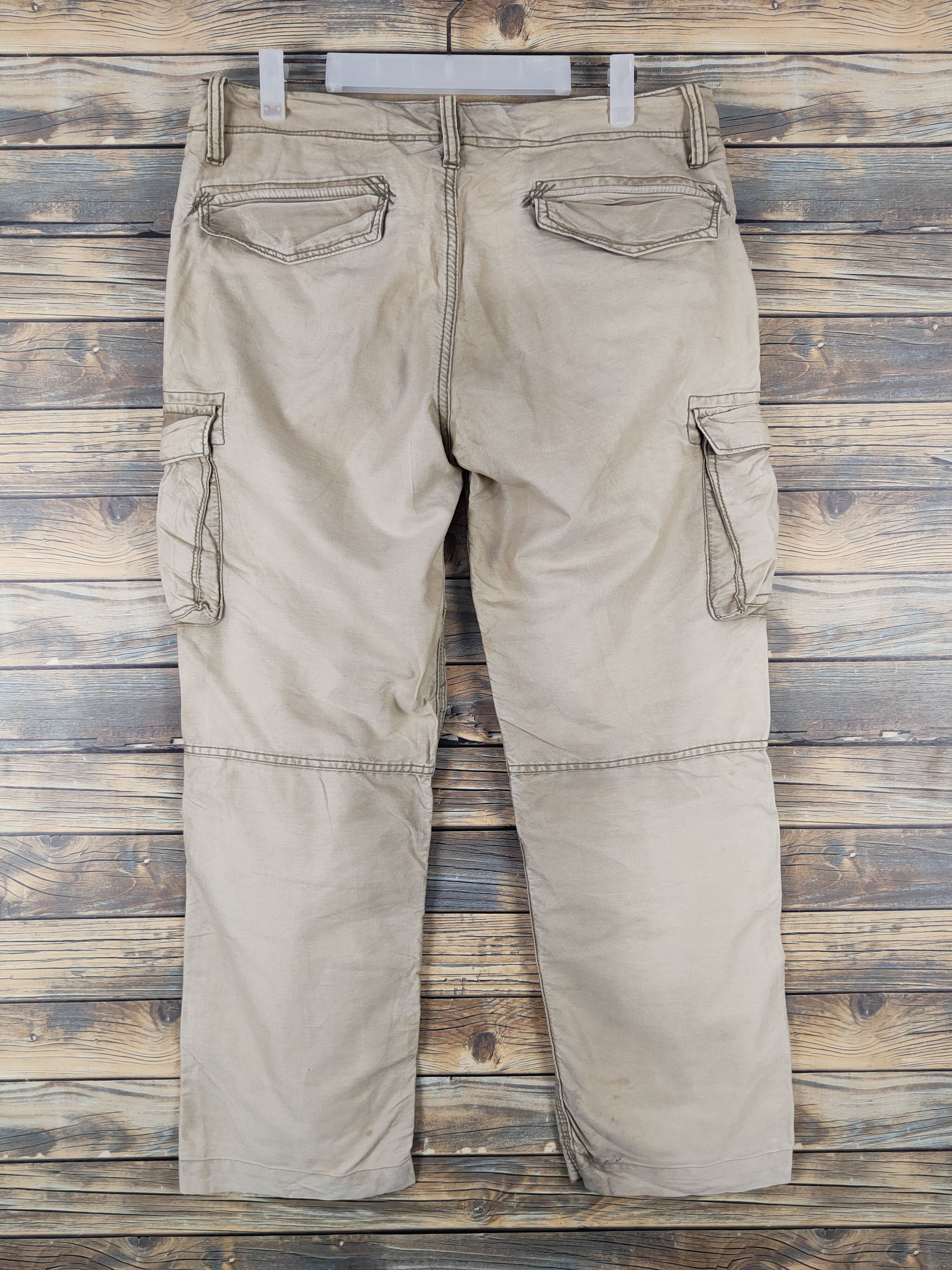 Japanese Brand Back Number Beige Multipocket Tactical Cargo Pants #W1503 Size US 33 - 7 Thumbnail