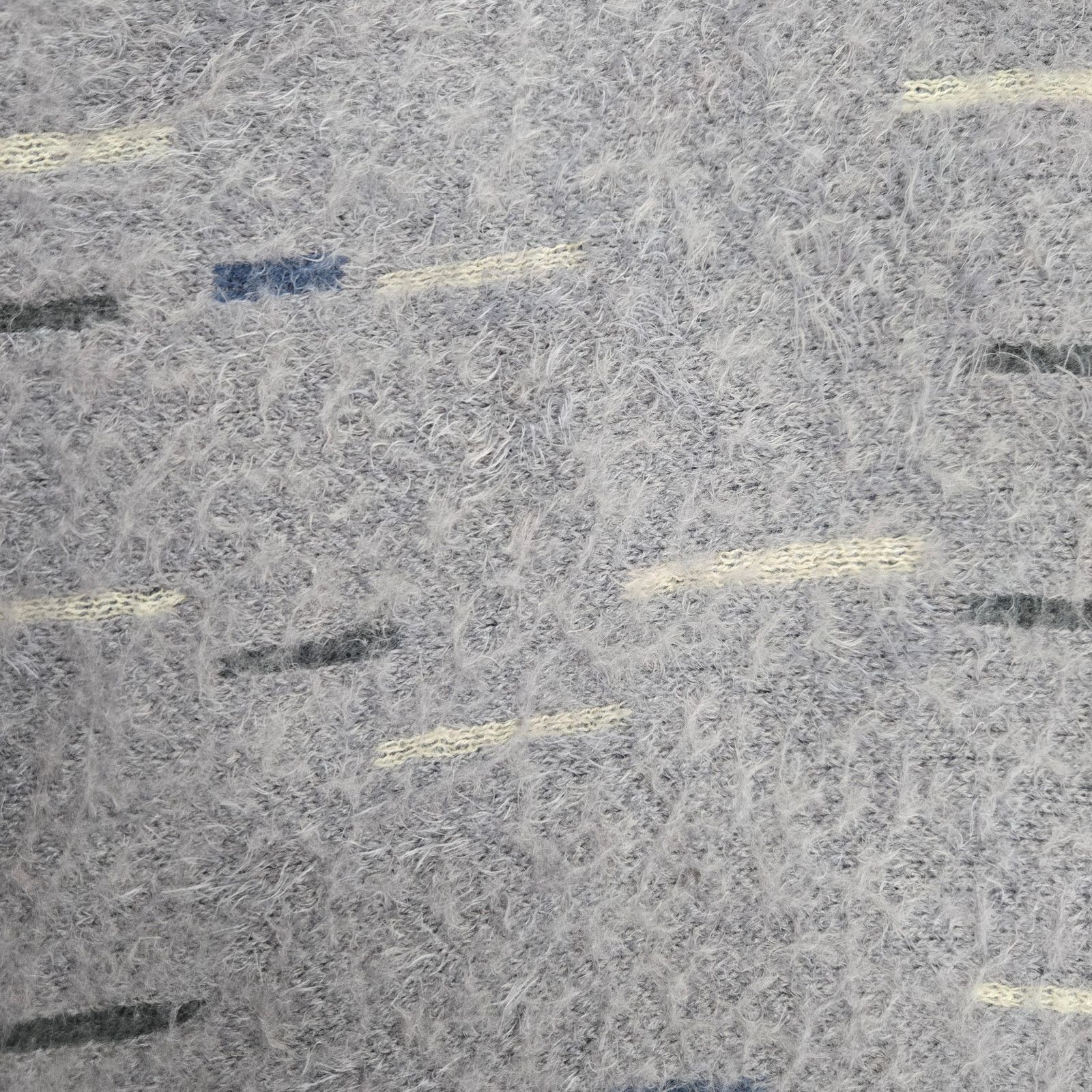 Other Y2K Gray Fuzzy Acrylic Poncho Abstract Dash Pattern One Size Size ONE SIZE - 7 Thumbnail