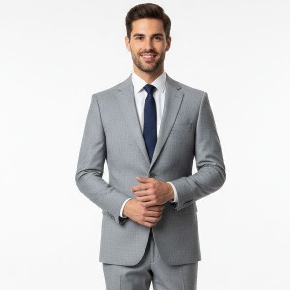 Other Renoir Men Gray 2-Button Suit Jacket Size 38 LONG Classic Size 38L - 1 Thumbnail