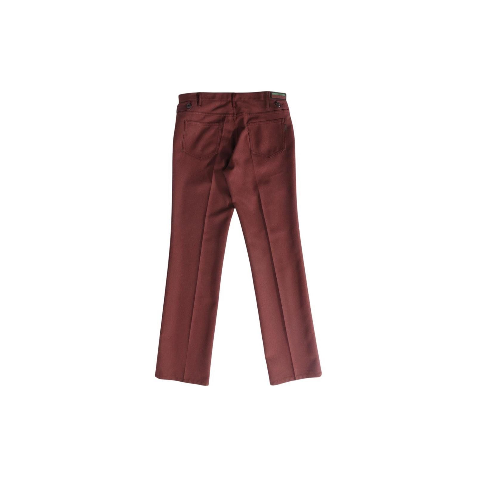 Prada Prada Men's F/W 17 Burgundy Twill Rubber Logo Trouser 50 Size US 44 / EU 60 - 3 Thumbnail