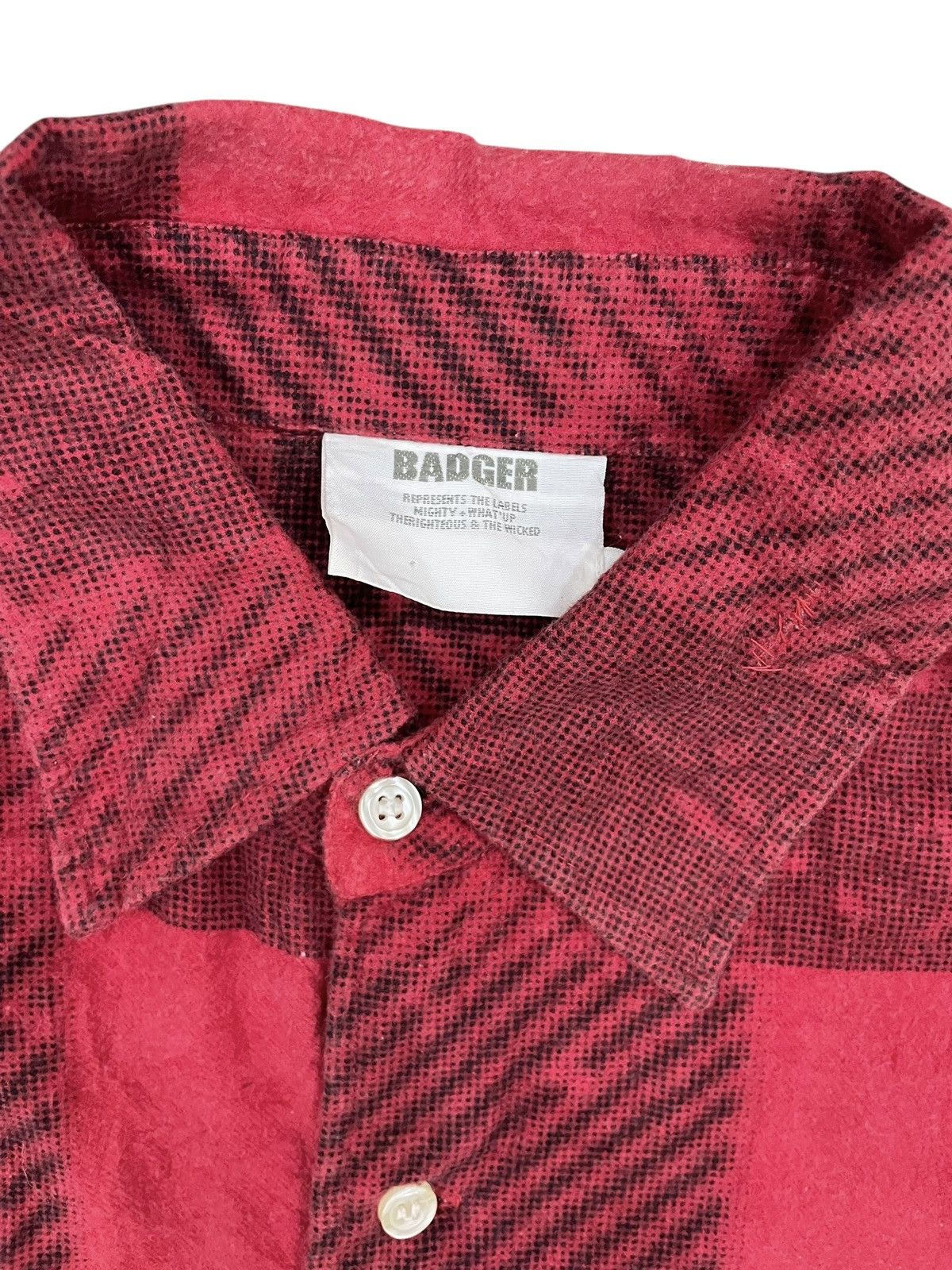 Japanese Brand 2000s Badger - Y2K Poem Bloody Red Shirt ifsixwasnine Lgb Size US M / EU 48-50 / 2 - 3 Thumbnail