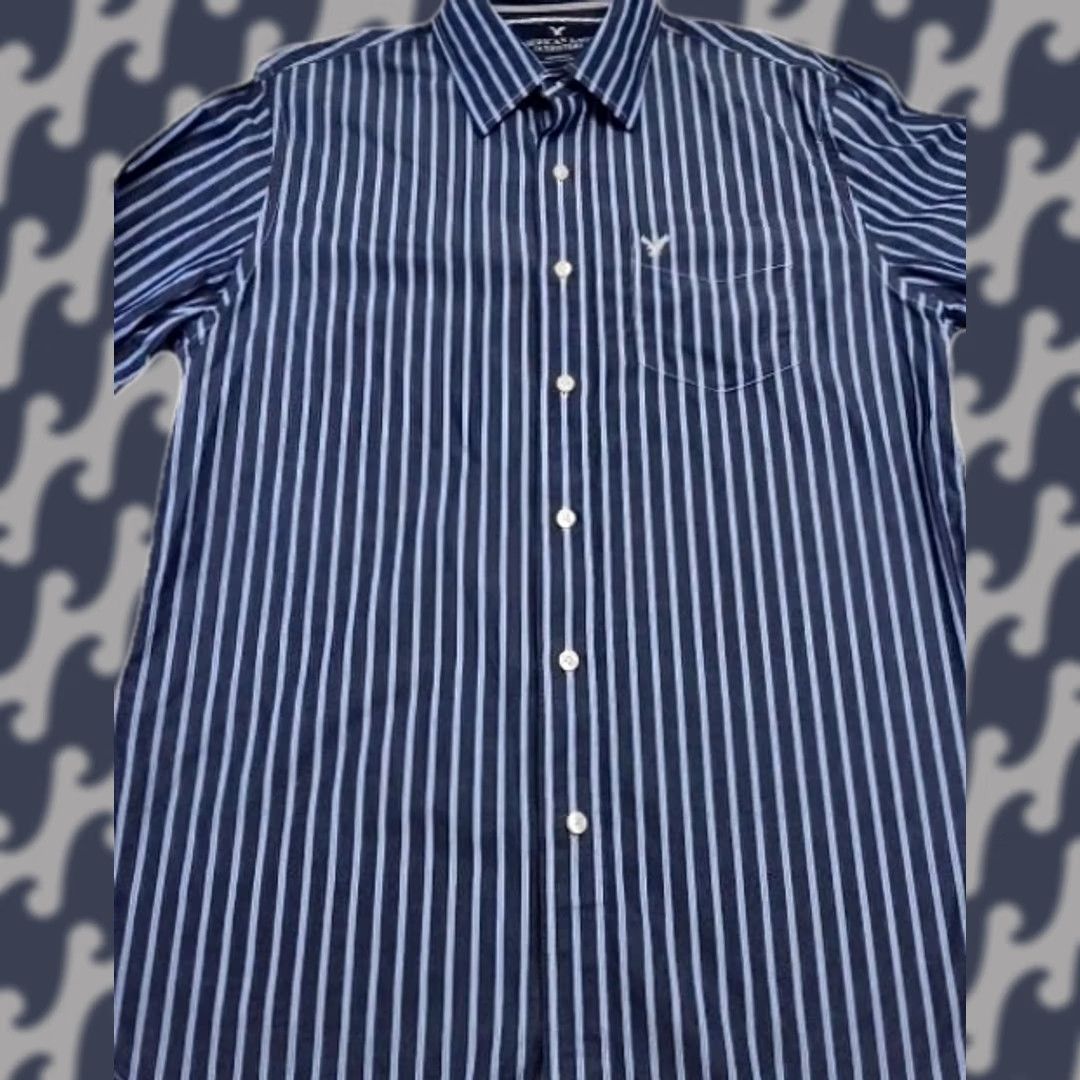 American Eagle Outfitters American Eagle Outfitters Shirt Mens L Blue White Stripe Button-Down Size US L / EU 52-54 / 3 - 1 Thumbnail