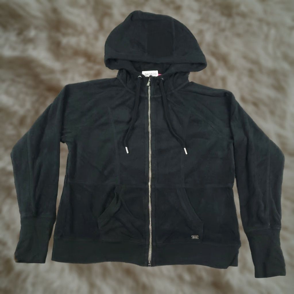 Tommy Hilfiger Tommy Hilfiger Hoodie Womens Large Black Full Zip Sweatshirt Cotton Blend Size L / US 10 / IT 46 - 1 Thumbnail