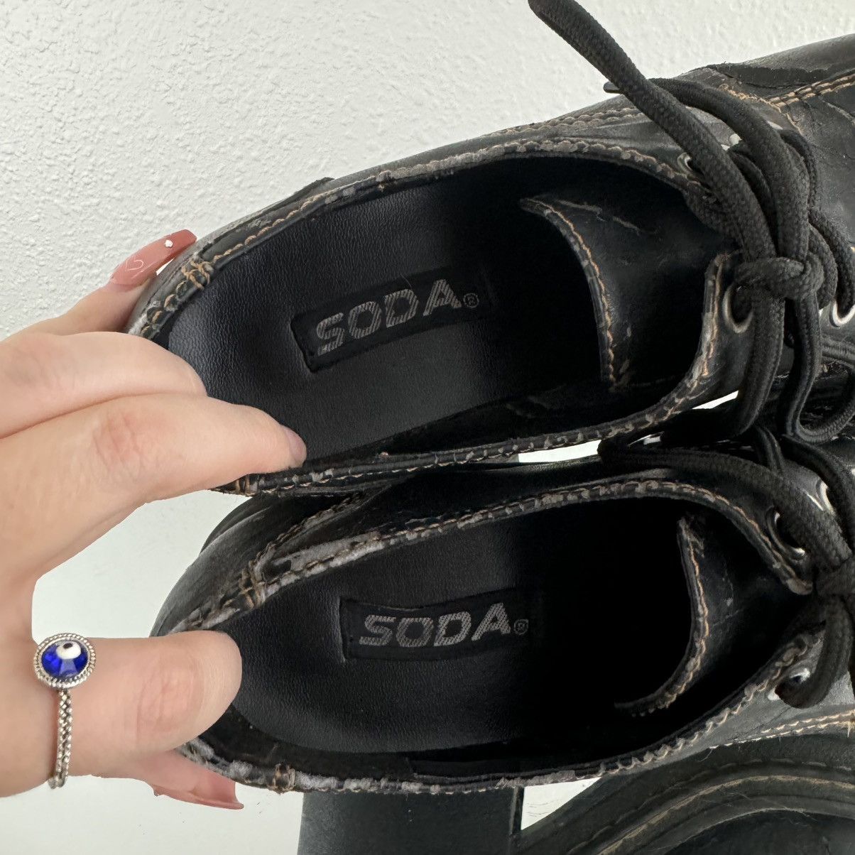Other SODA Vintage Y2K Black Faux Leather Platform Oxford Shoes Size US 9 / IT 39 - 12 Thumbnail