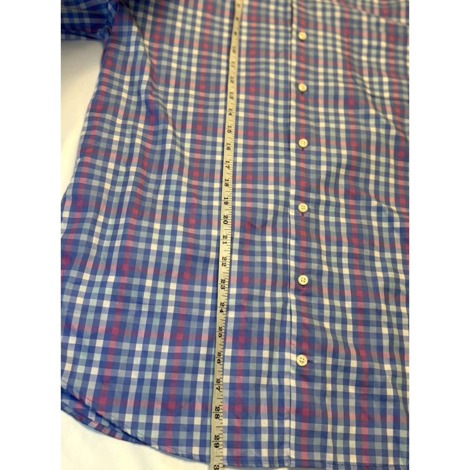 Peter Millar Peter Millar Shirt Button-Up Long Sleeve Blue Pink Plaid Checkered Print Casual, Workwear, Travel Large Men Size US L / EU 52-54 / 3 - 6 Thumbnail