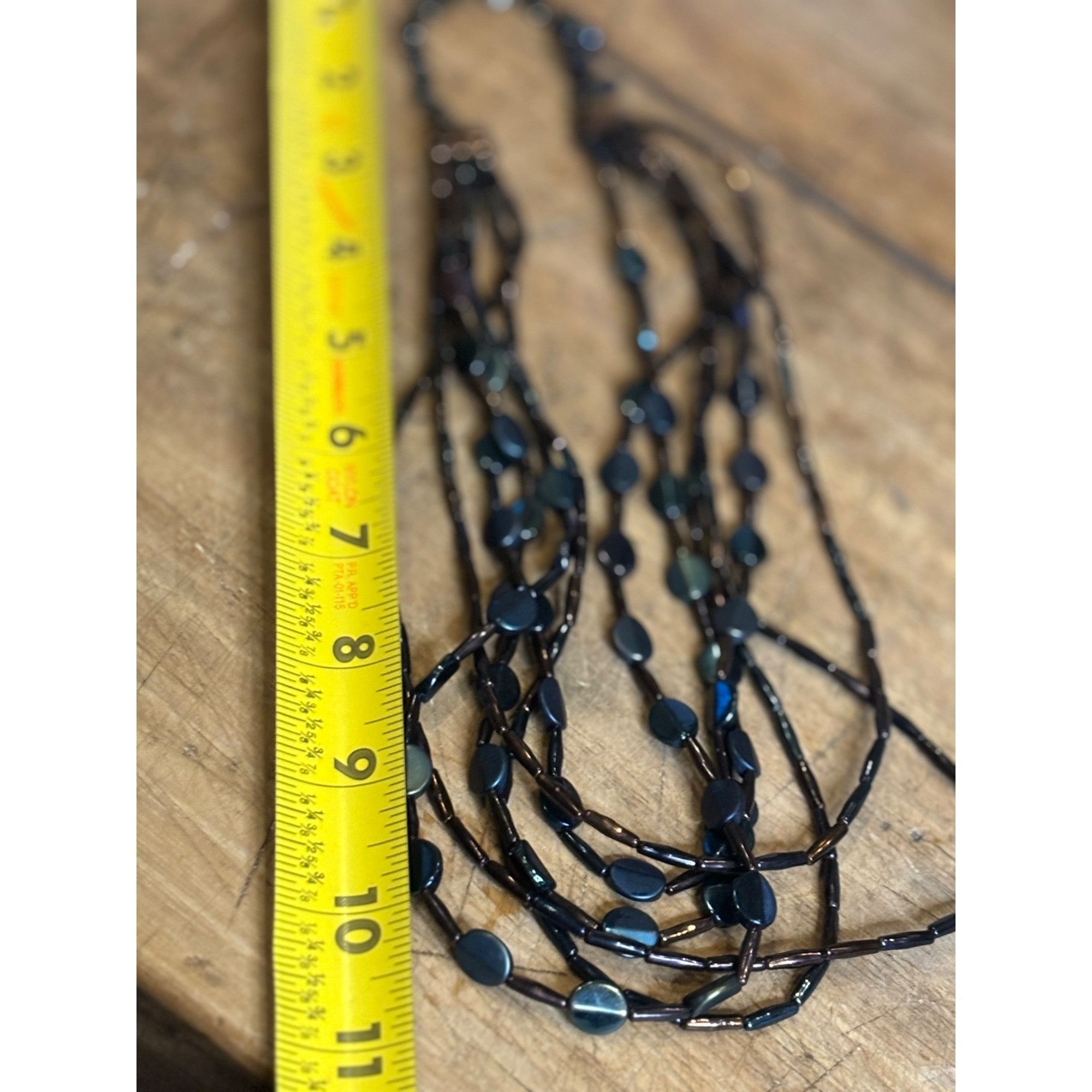 Chicos Chicos Black & Bronze Multi-Strand Beaded Necklace With Adju Size ONE SIZE - 7 Thumbnail