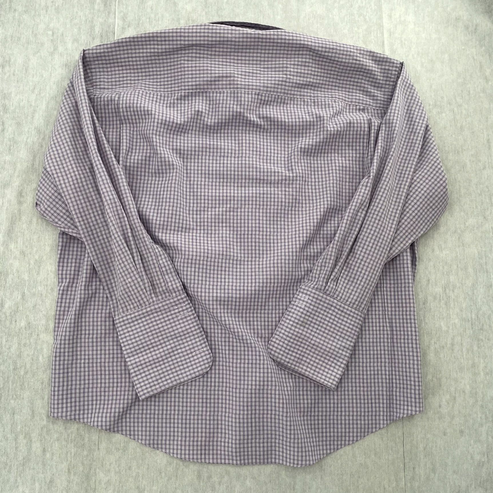 Yves Saint Laurent YSL Saint Laurent Shirt Adult XL Purple Button-Up Long Sleeve Mens French Cuff Casual Formal Business Check Blue Size US XL / EU 56 / 4 - 2 Thumbnail
