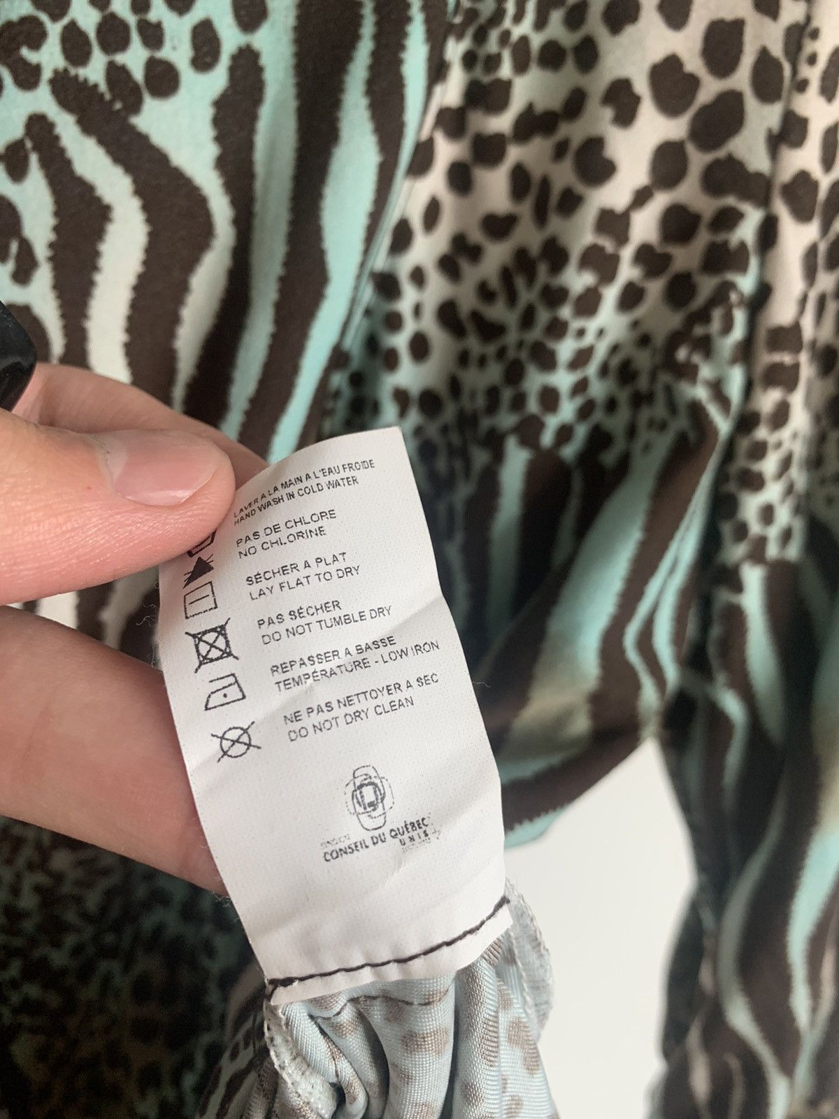 Joseph Ribkoff × Vintage VTG Joseph Ribkoff Teal Animal Print Long Sleeve Zip Up Size M / US 6-8 / IT 42-44 - 4 Thumbnail