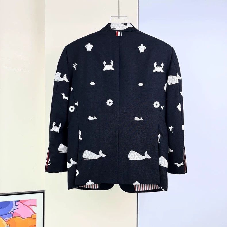Thom Browne Thom Browne size2 Blue and green wool coat Size 36S - 2 Thumbnail