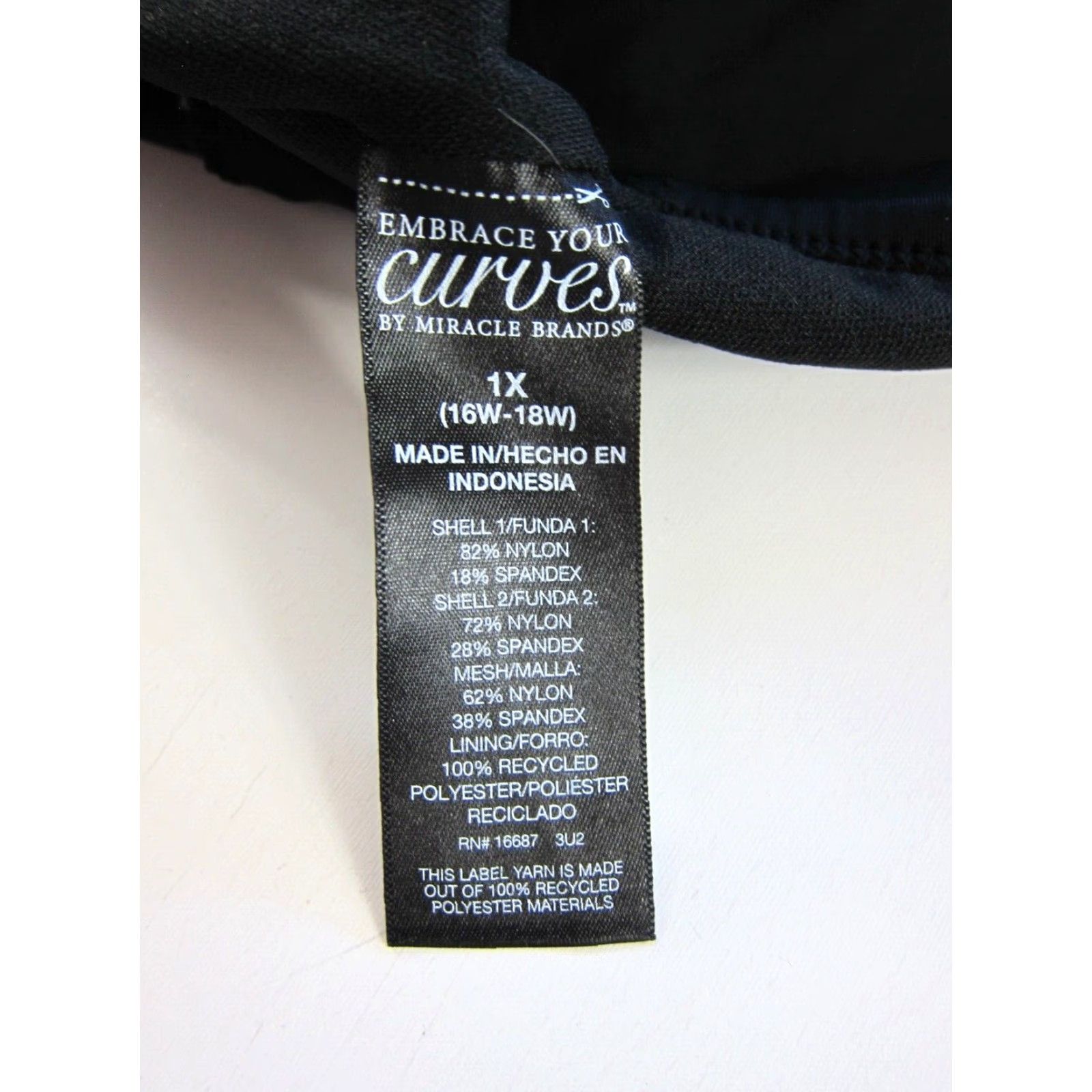J Brand VINTAGE Embrace Your Curves Black Miracle Brand Black Slimming One Piece Swimsuit 1X Size ONE SIZE - 3 Thumbnail