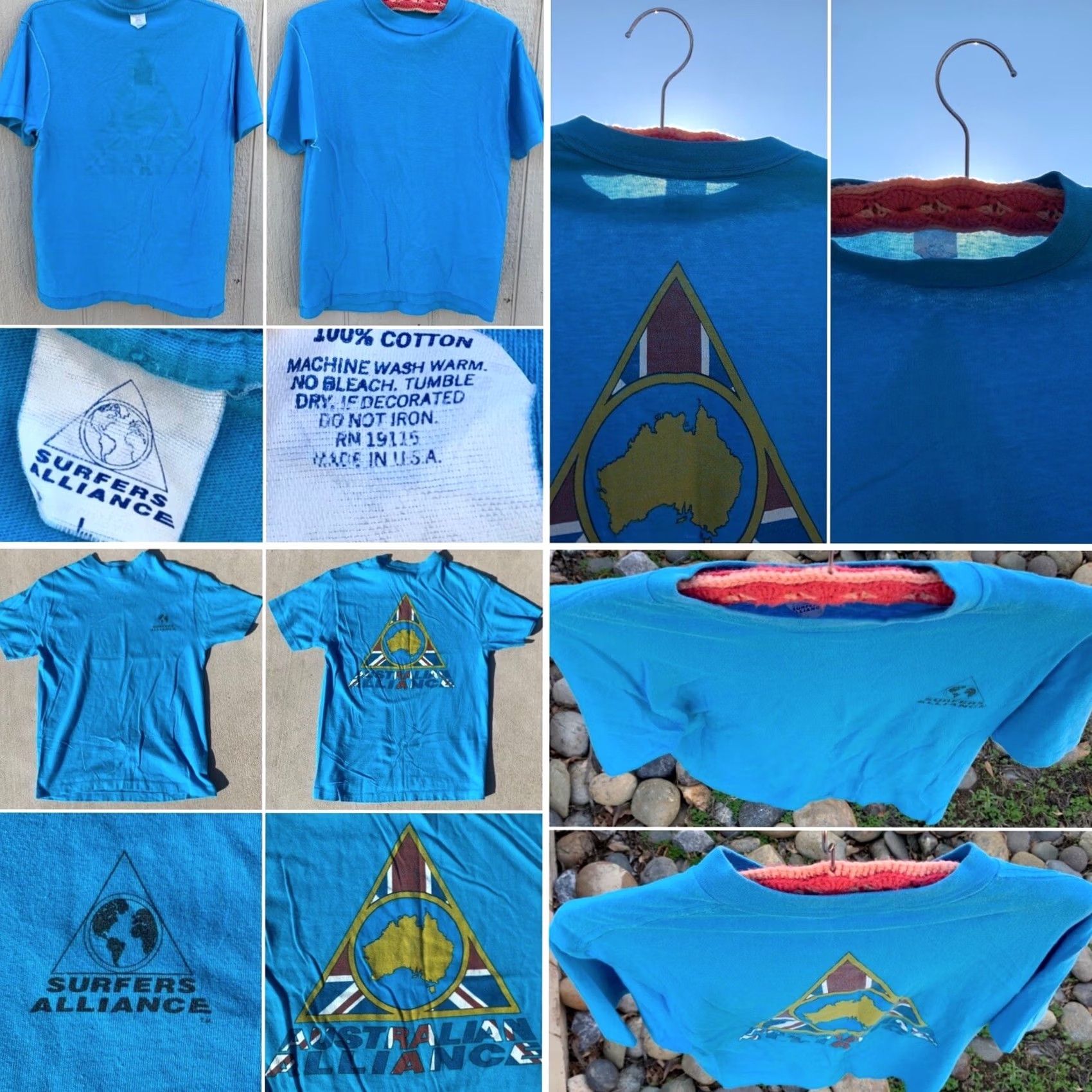 Vintage VINTAGE Surfers Alliance T Shirt AUSTRALIAN ALLIANCE Made In USA Single Stitch L Mens Blue 1980s Graphic Tee Size US L / EU 52-54 / 3 - 4 Thumbnail