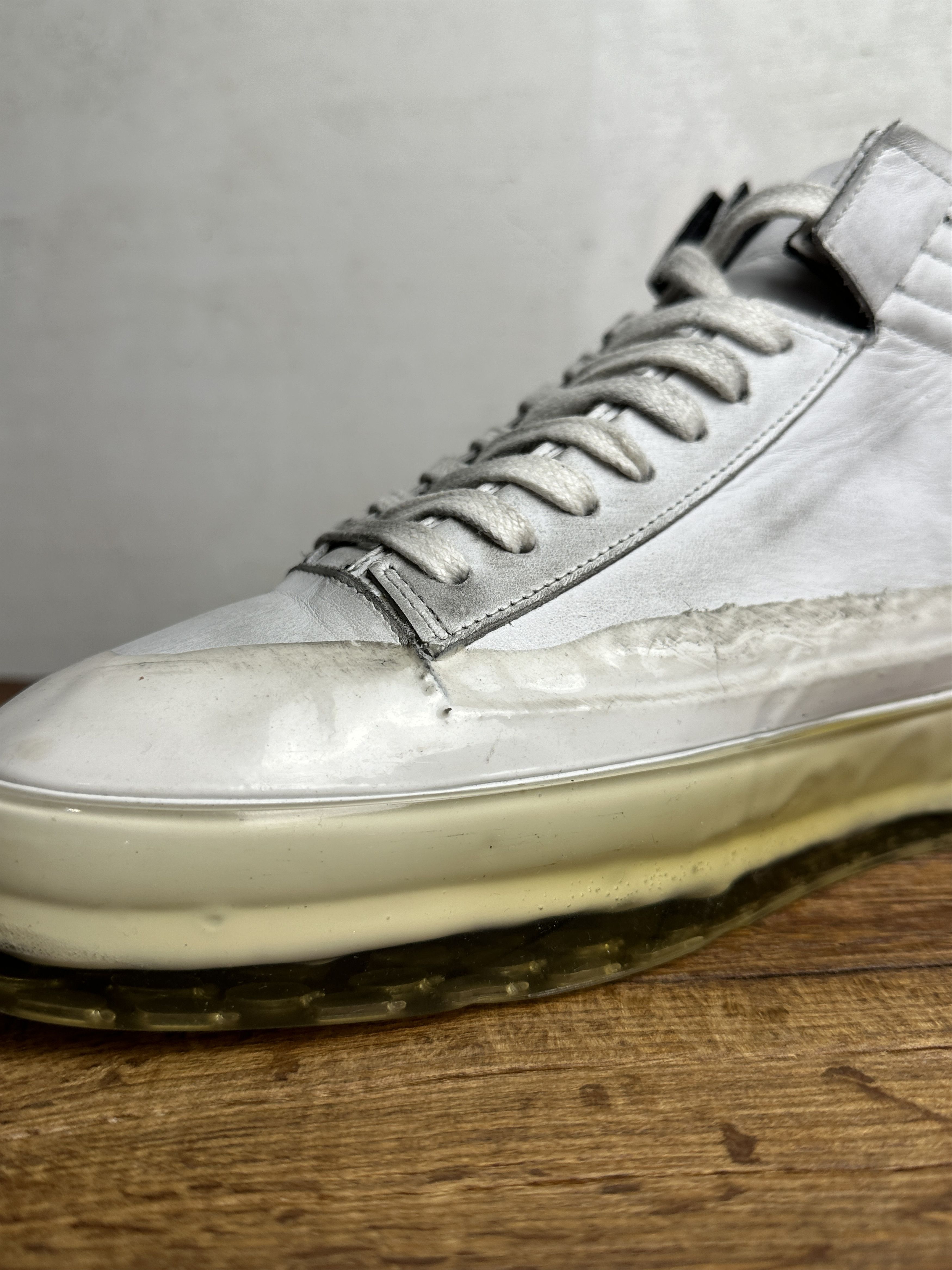 RBRSL RBRSL Rubber Soul White Distressed Sneakers Size US 10 / EU 43 - 6 Thumbnail